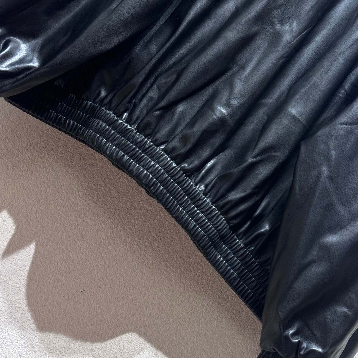 Balenciaga 3B Logo Oversize Leather Track Jacket - DesignerGu