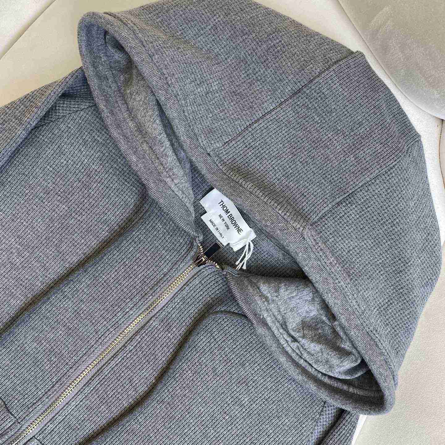 Thom Browne 4-Bar Zip-Up Cashmere Hoodie - DesignerGu