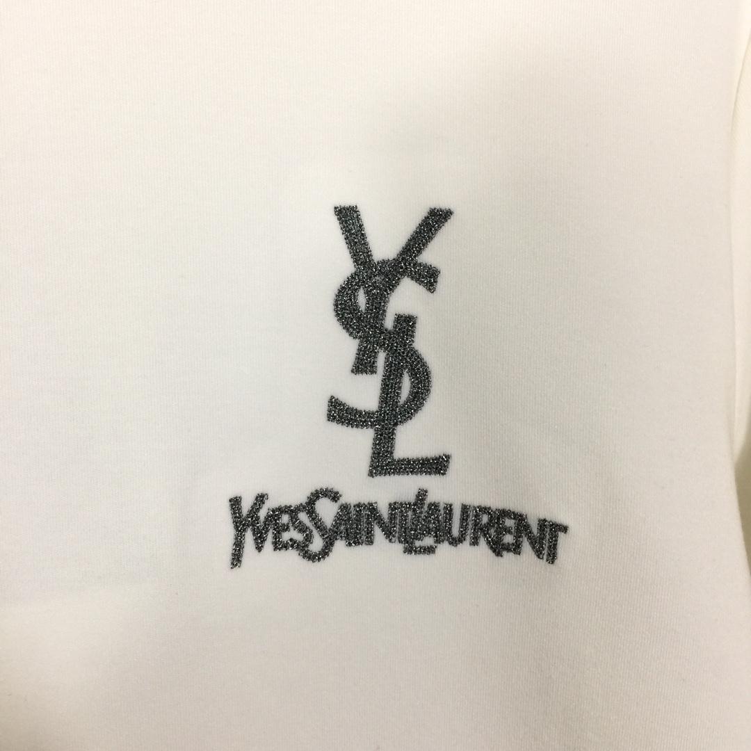 Saint Laurent Logo Long Sleeve Tee - DesignerGu