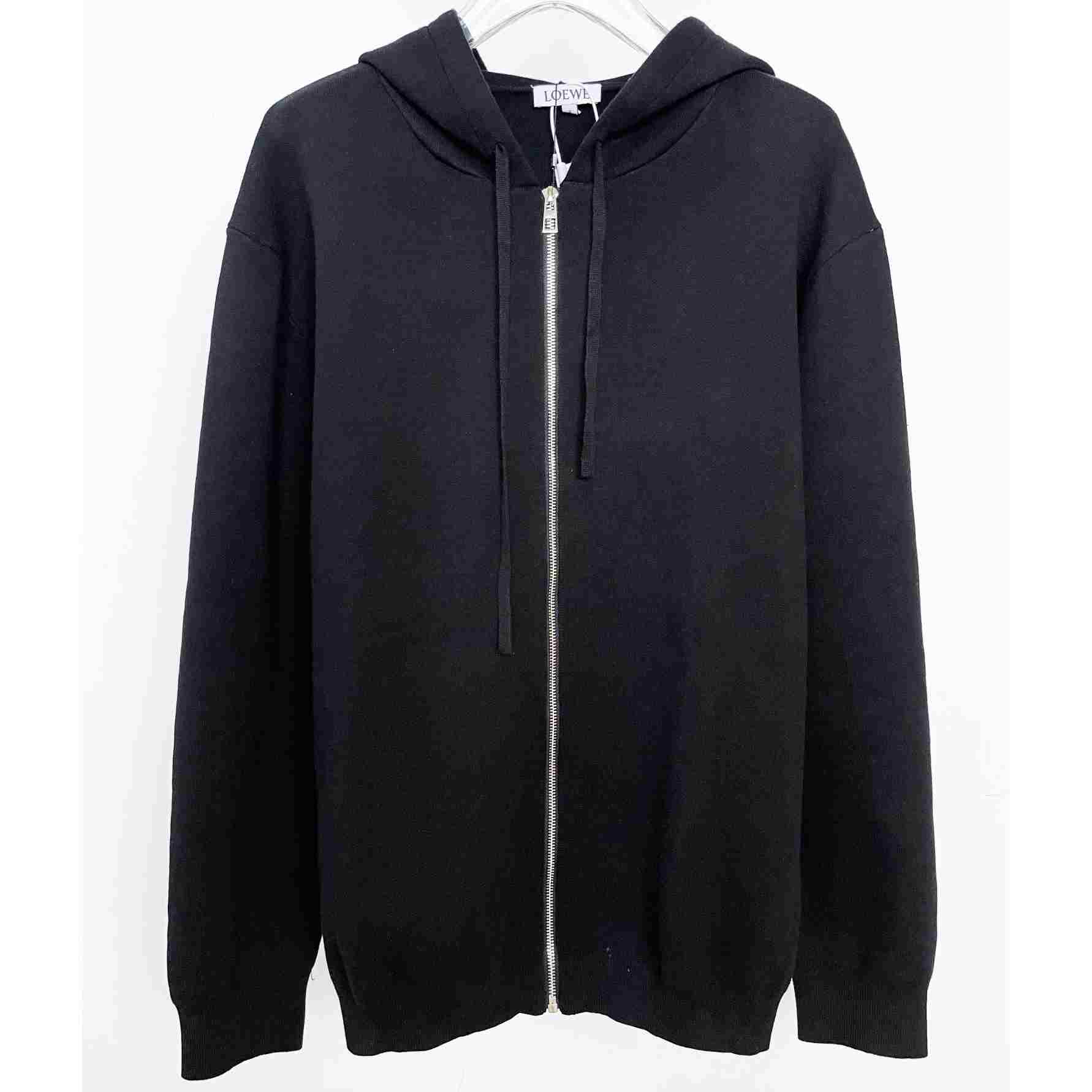 Loewe Anagram Zip-up Hoodie In Wool - DesignerGu