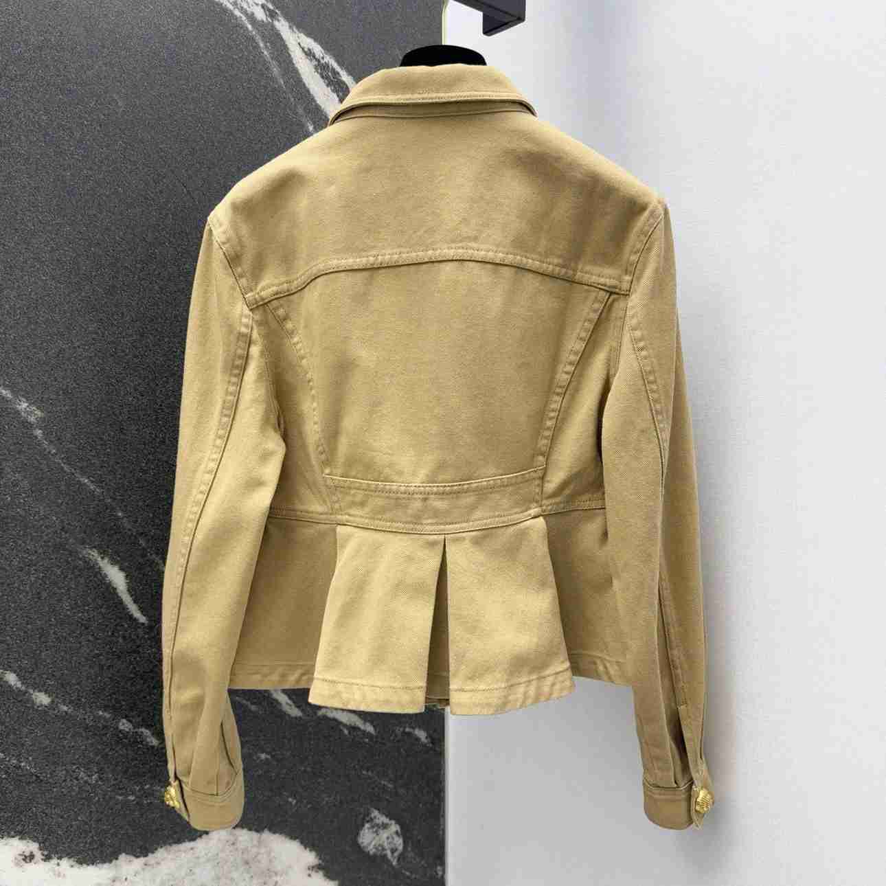 Balmain Ruffled Cotton Canvas Jacket - DesignerGu