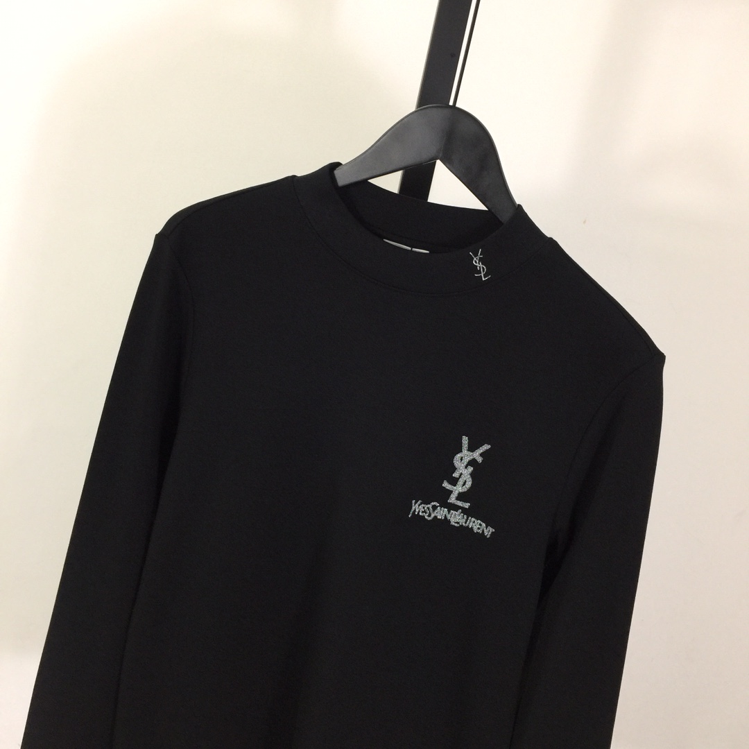 Saint Laurent Logo Long Sleeve Tee - DesignerGu