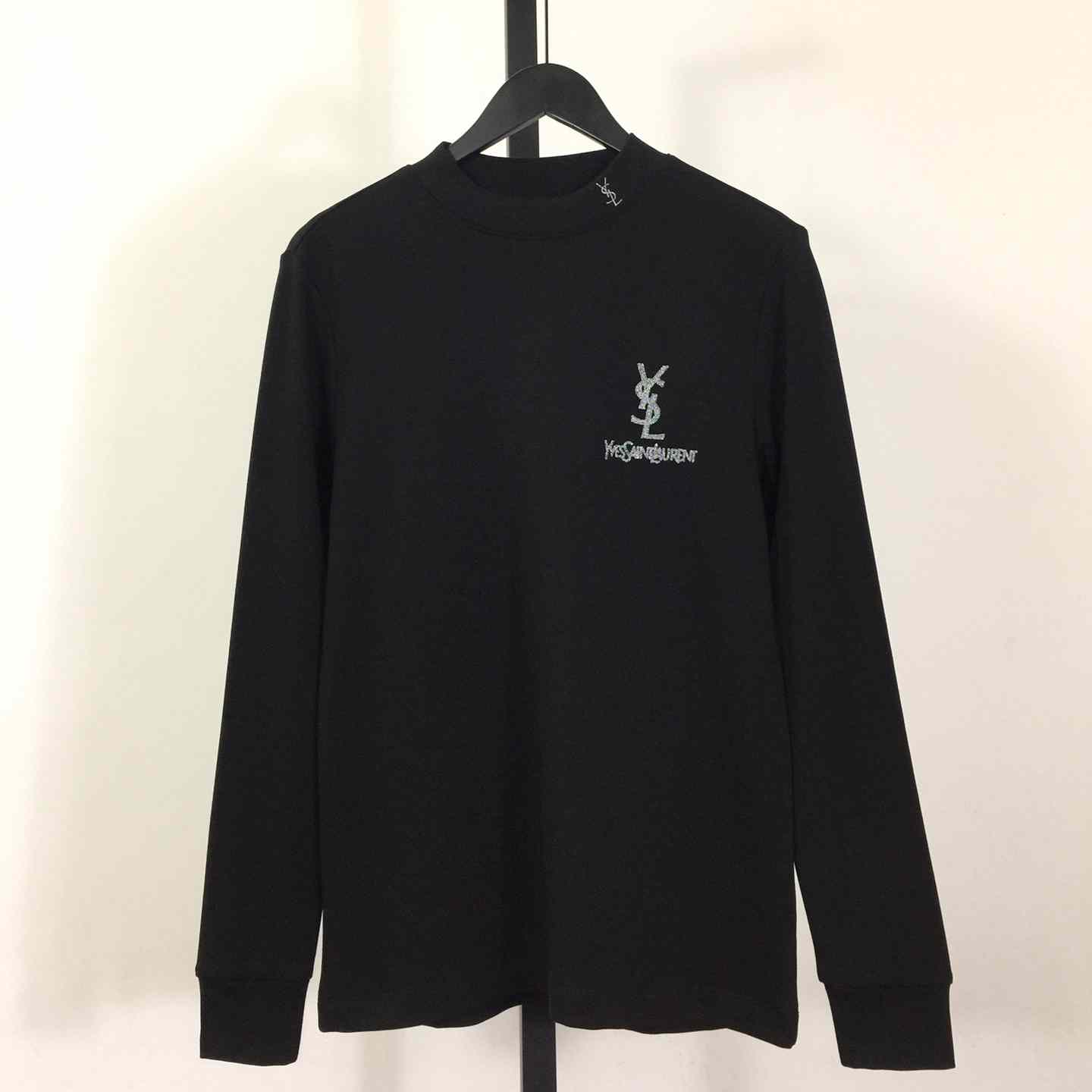 Saint Laurent Logo Long Sleeve Tee - DesignerGu