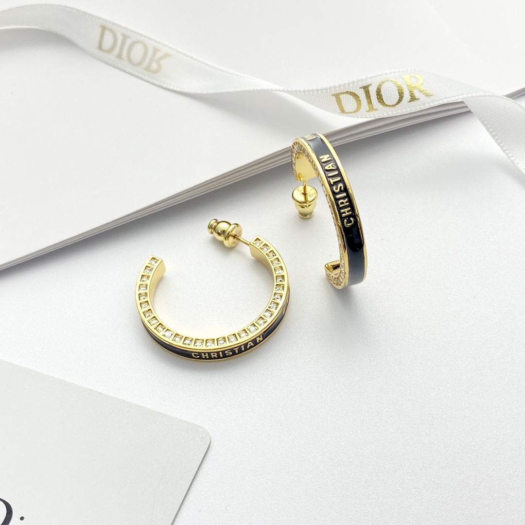 Dior Small Dior Night Code Hoop Earrings - DesignerGu