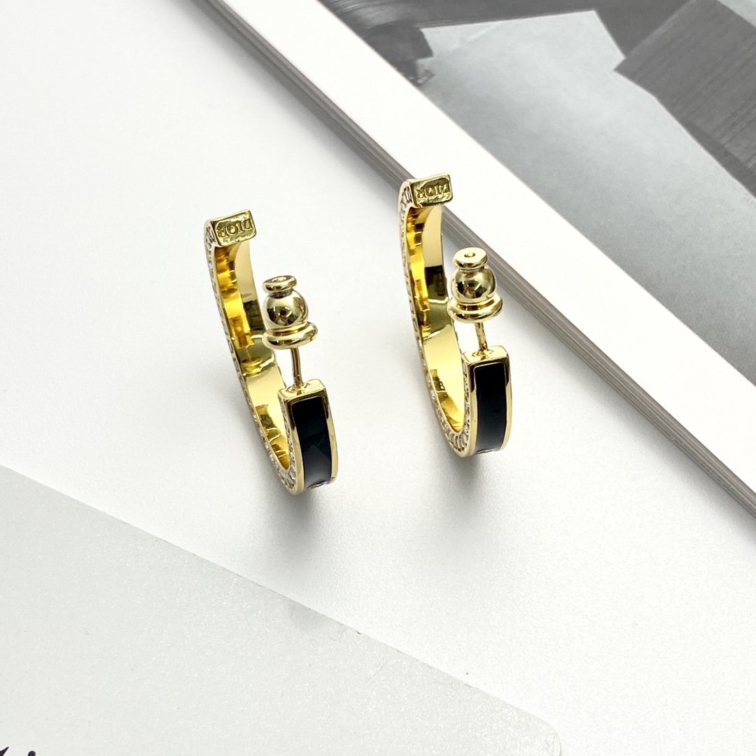 Dior Small Dior Night Code Hoop Earrings - DesignerGu