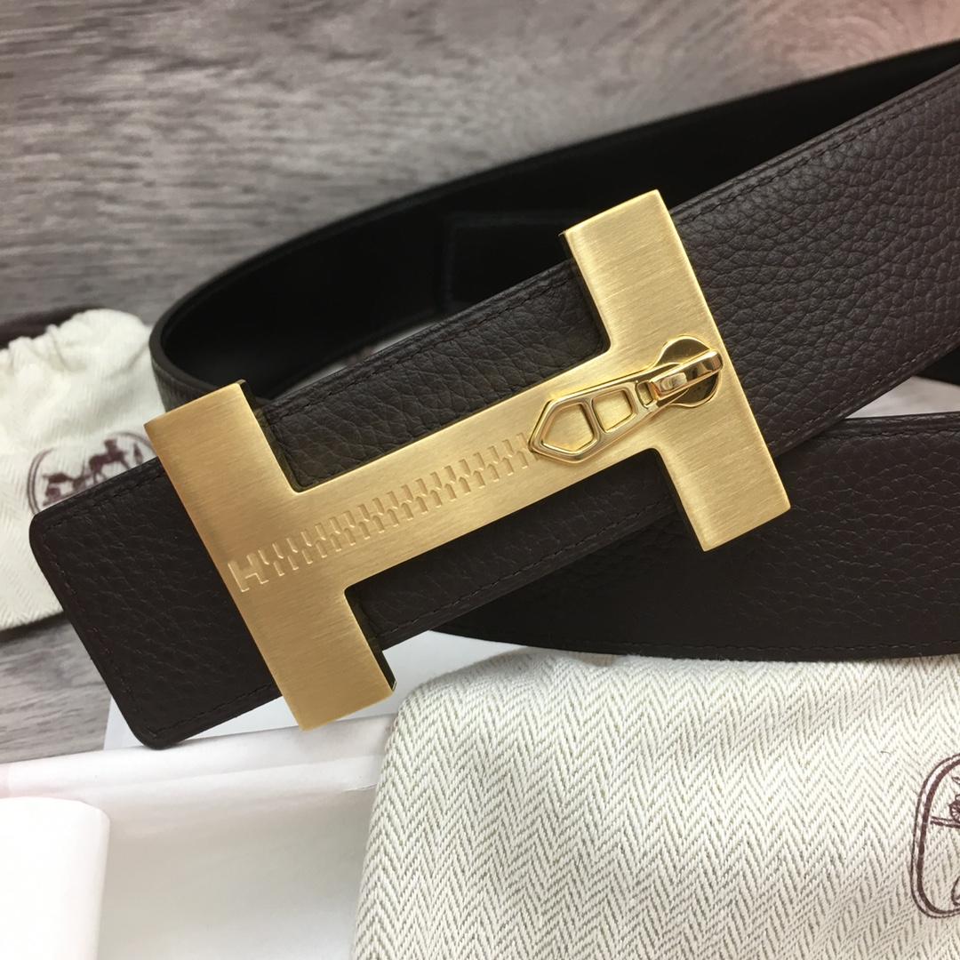 Hermes Leather H Buckle Belt - DesignerGu