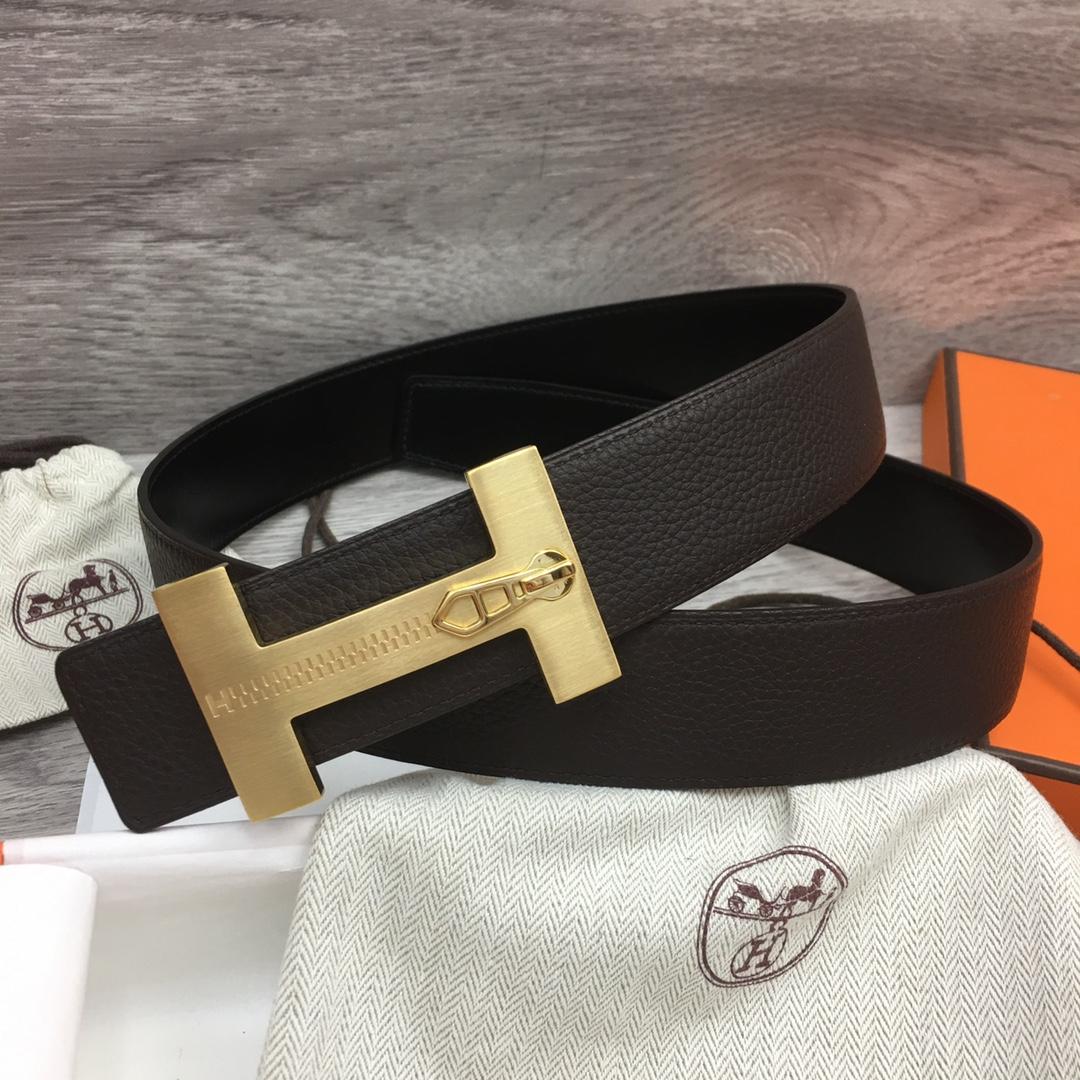 Hermes Leather H Buckle Belt - DesignerGu