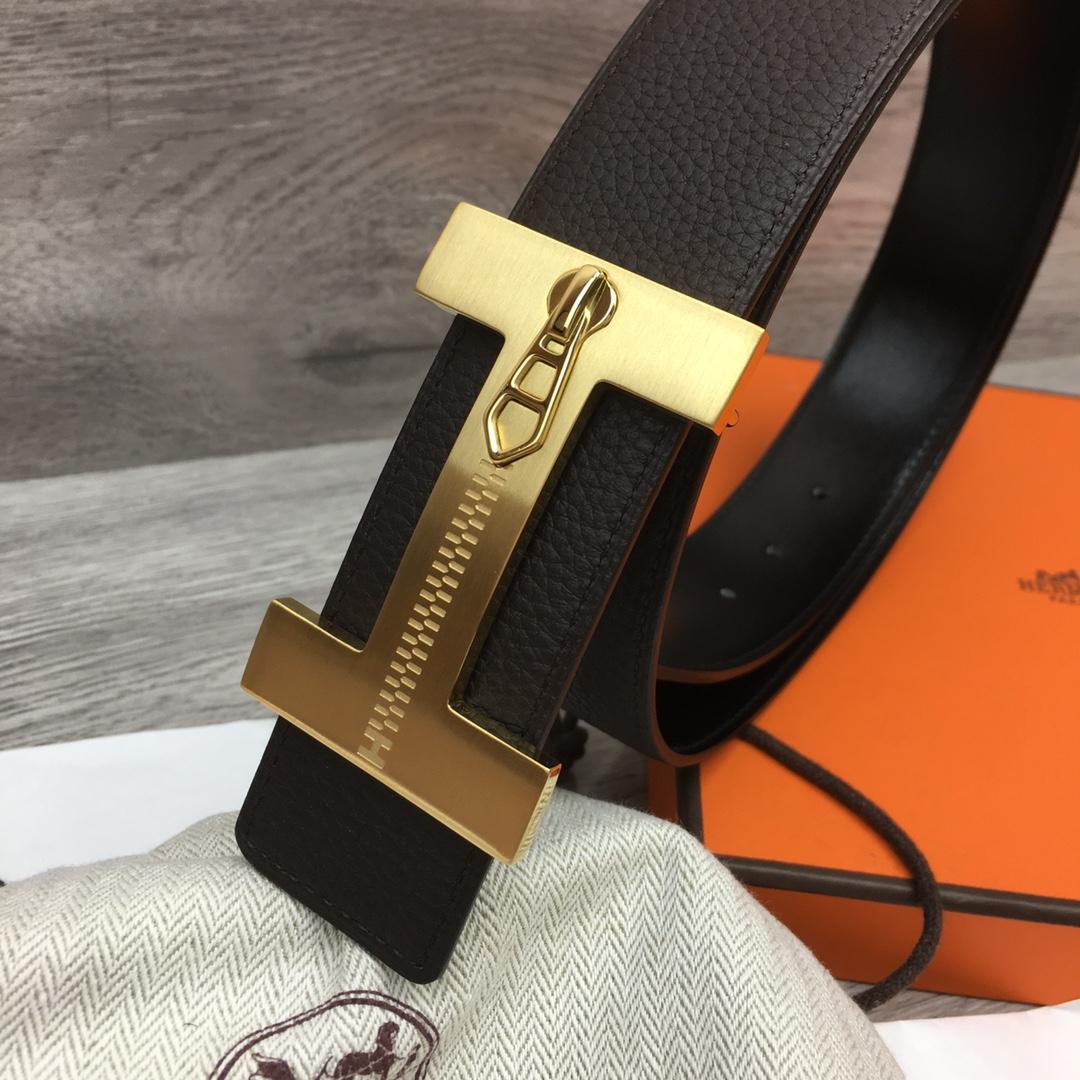 Hermes Leather H Buckle Belt - DesignerGu