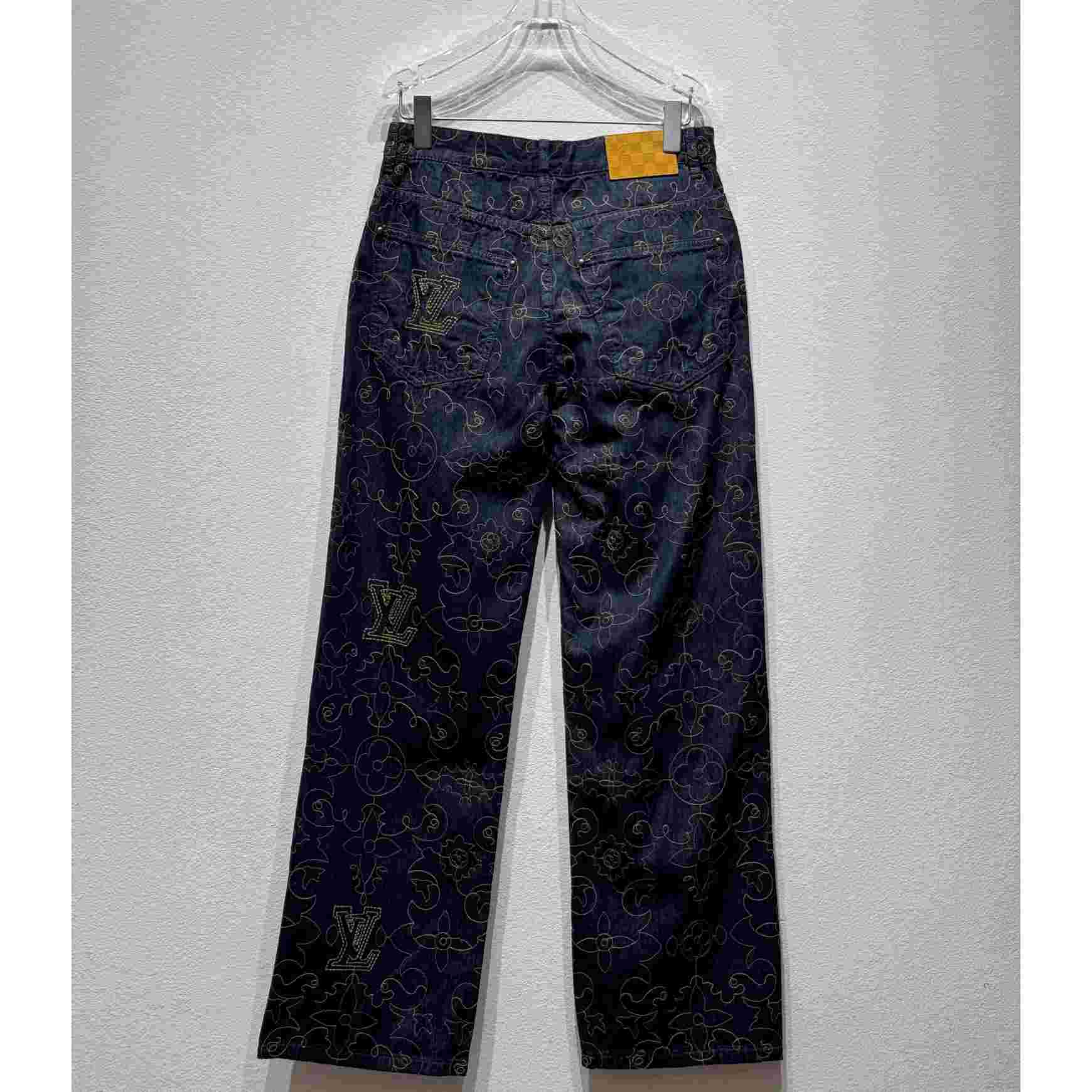 Louis Vuitton Embroidered Denim Pants    1AFX90 - DesignerGu