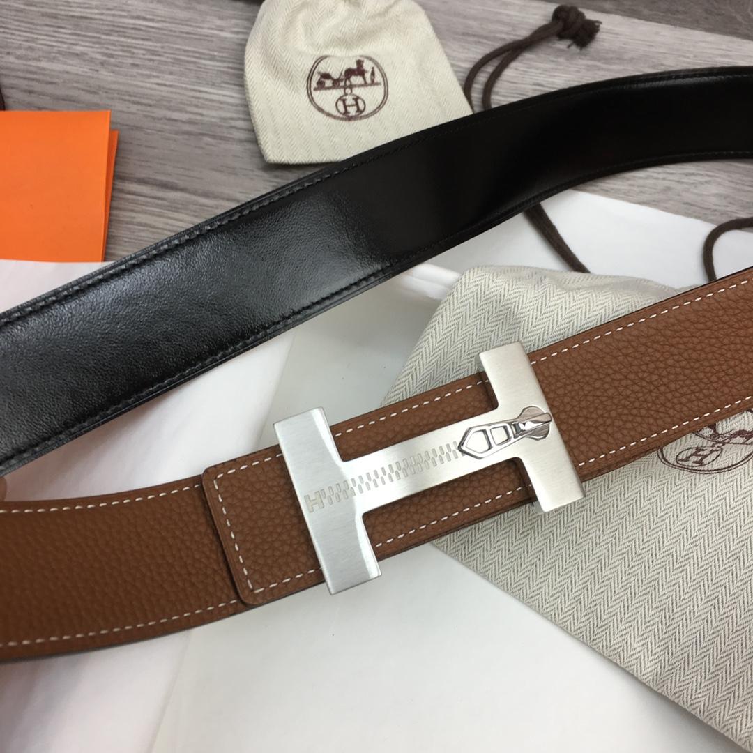 Hermes Leather H Buckle Belt - DesignerGu