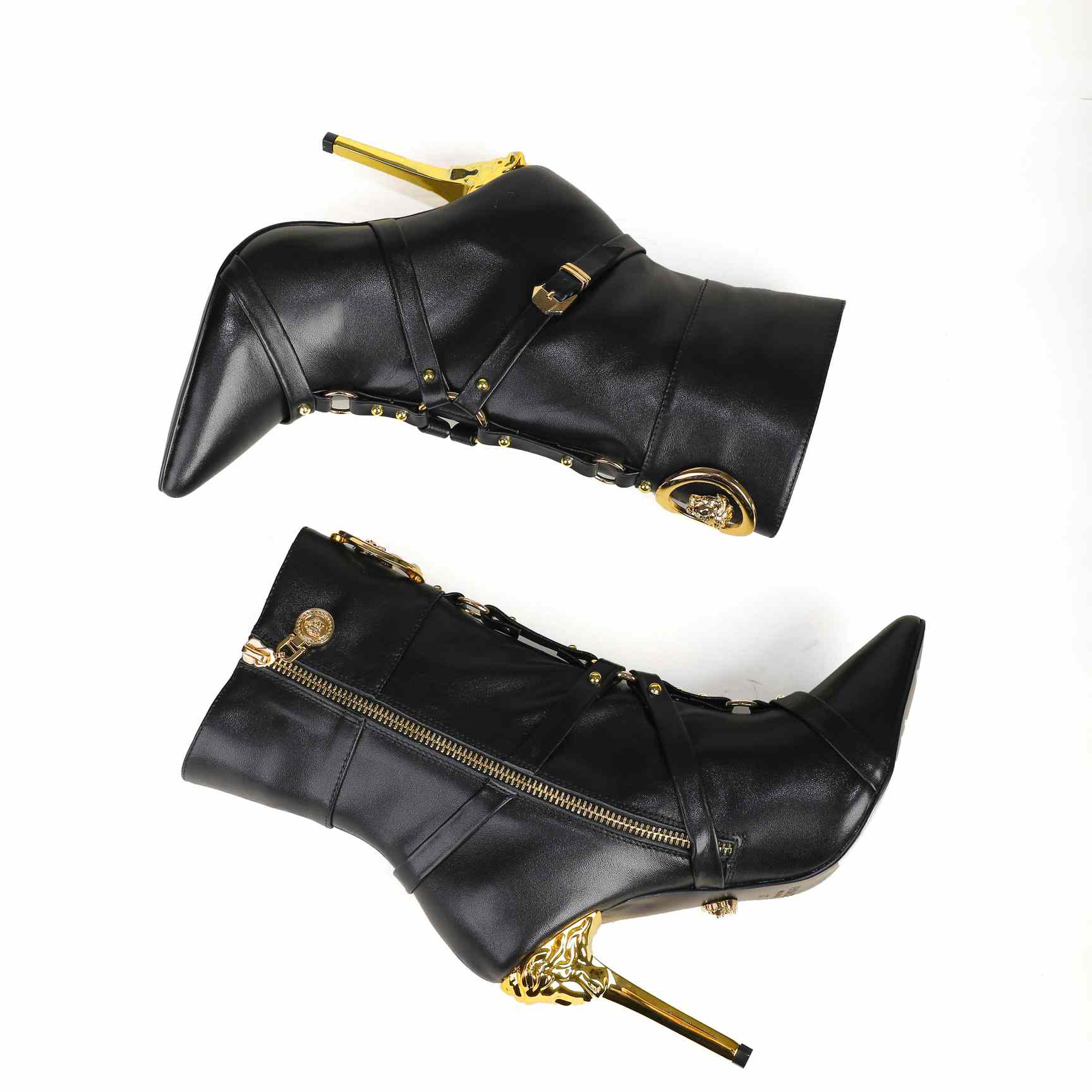 Versace Leather Ankle Boots - DesignerGu