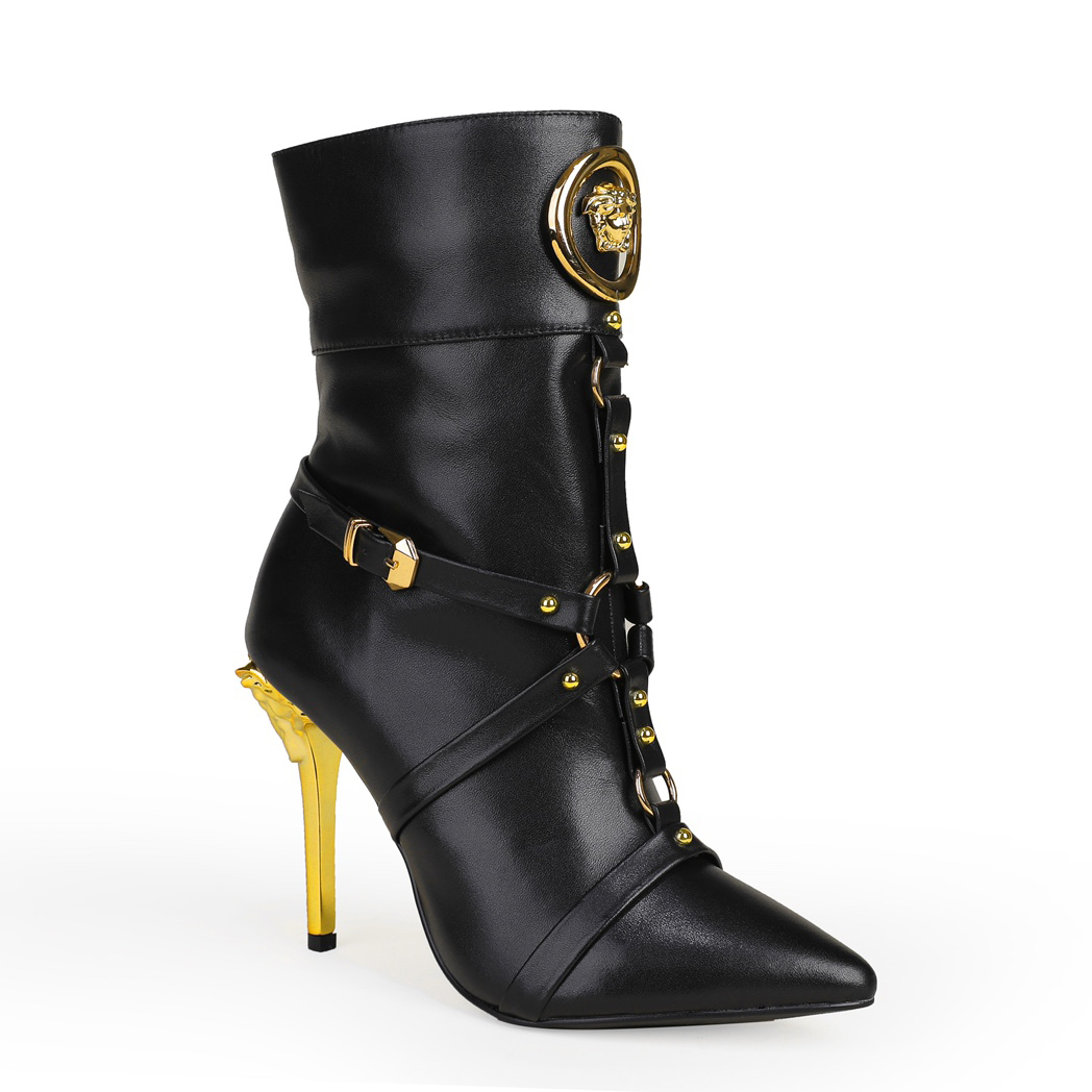 Versace Leather Ankle Boots - DesignerGu