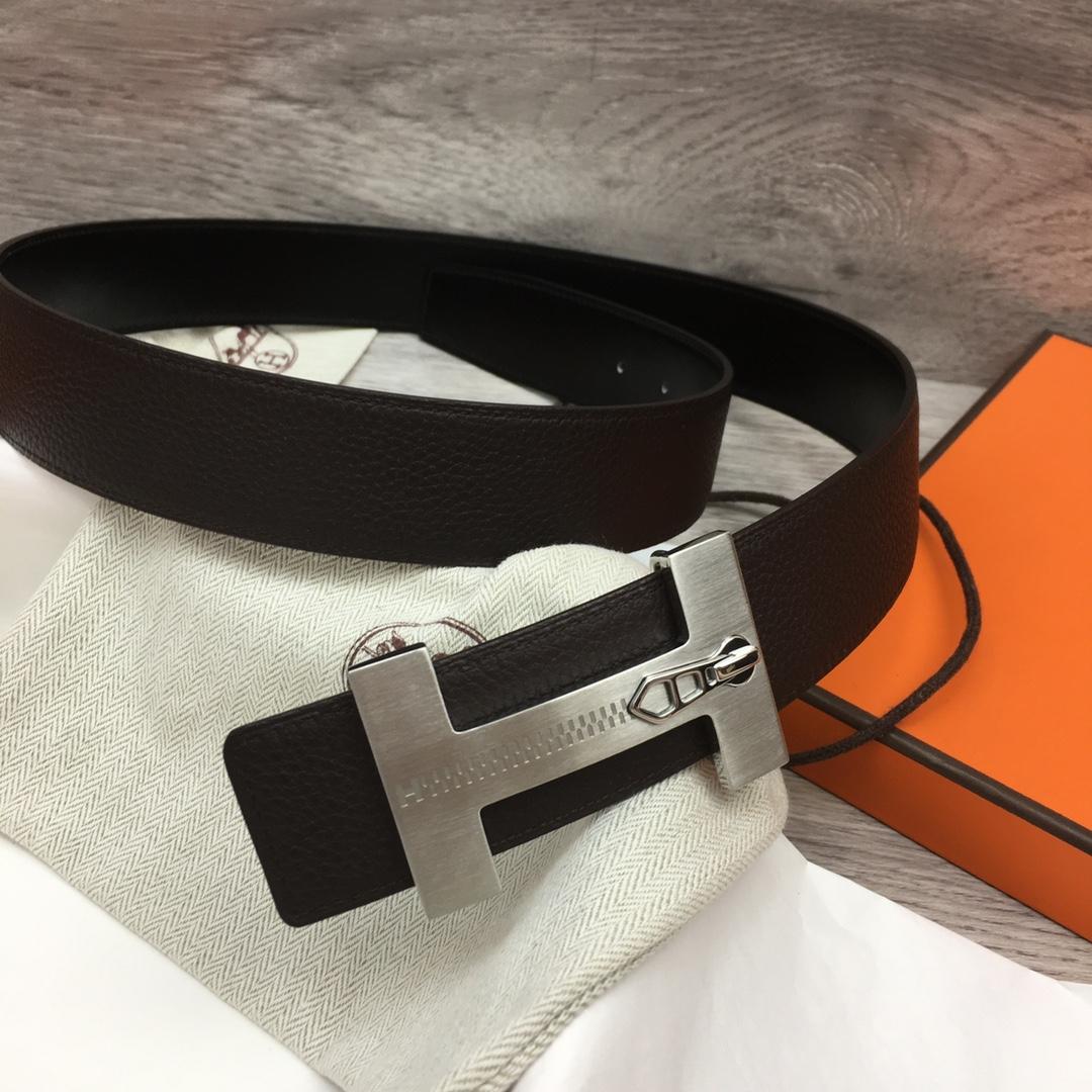 Hermes Leather H Buckle Belt - DesignerGu