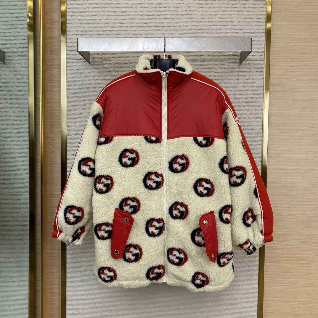 Gucci GG Wool Fleece Jacquard Zip Jacket - DesignerGu