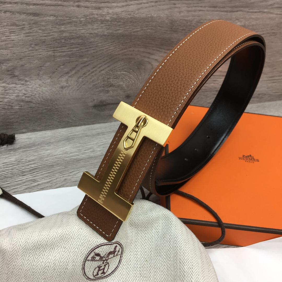 Hermes Leather H Buckle Belt - DesignerGu