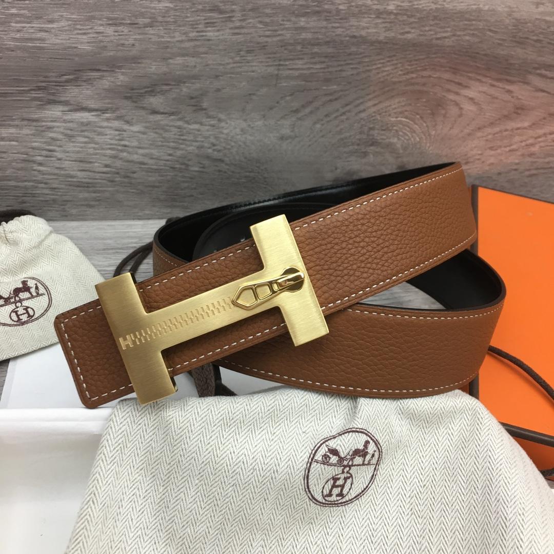 Hermes Leather H Buckle Belt - DesignerGu