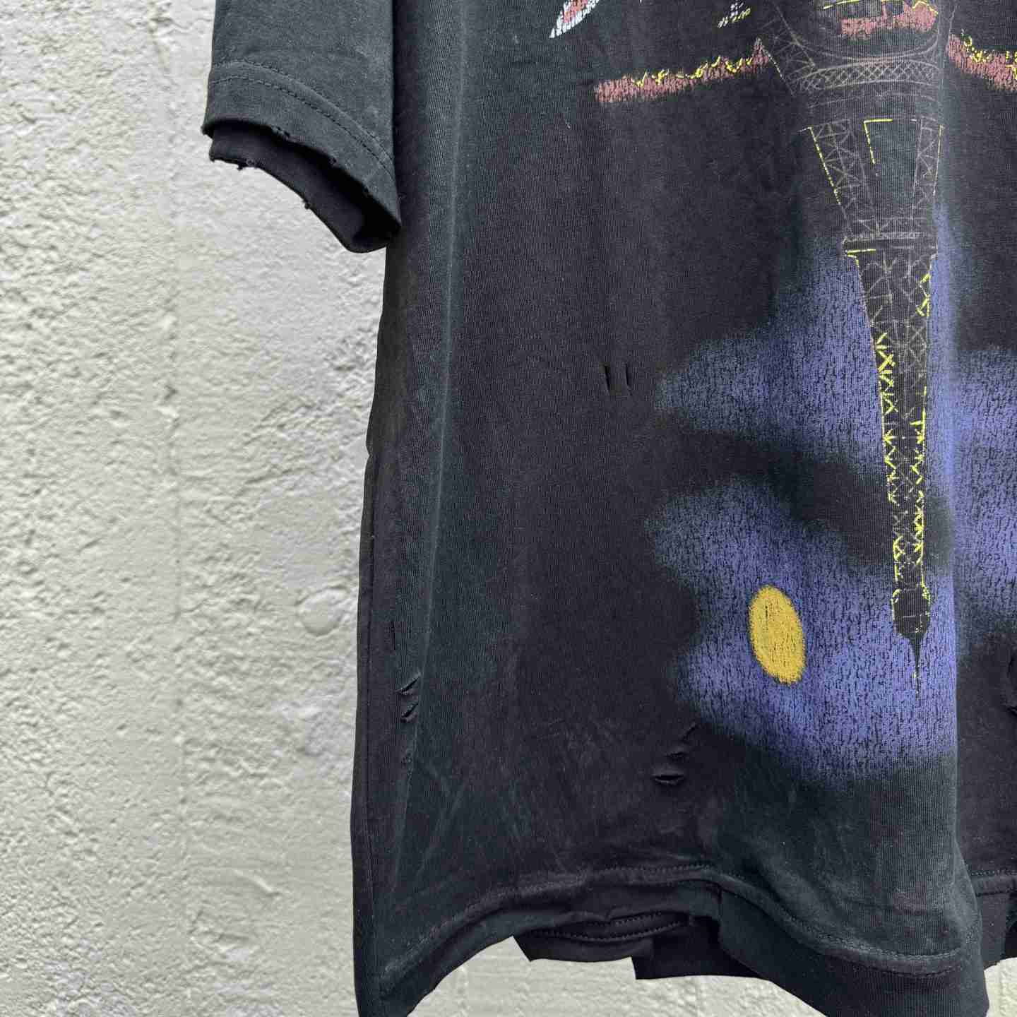 Balenciaga Paris Moon Upside Down T-Shirt Oversized In Black - DesignerGu