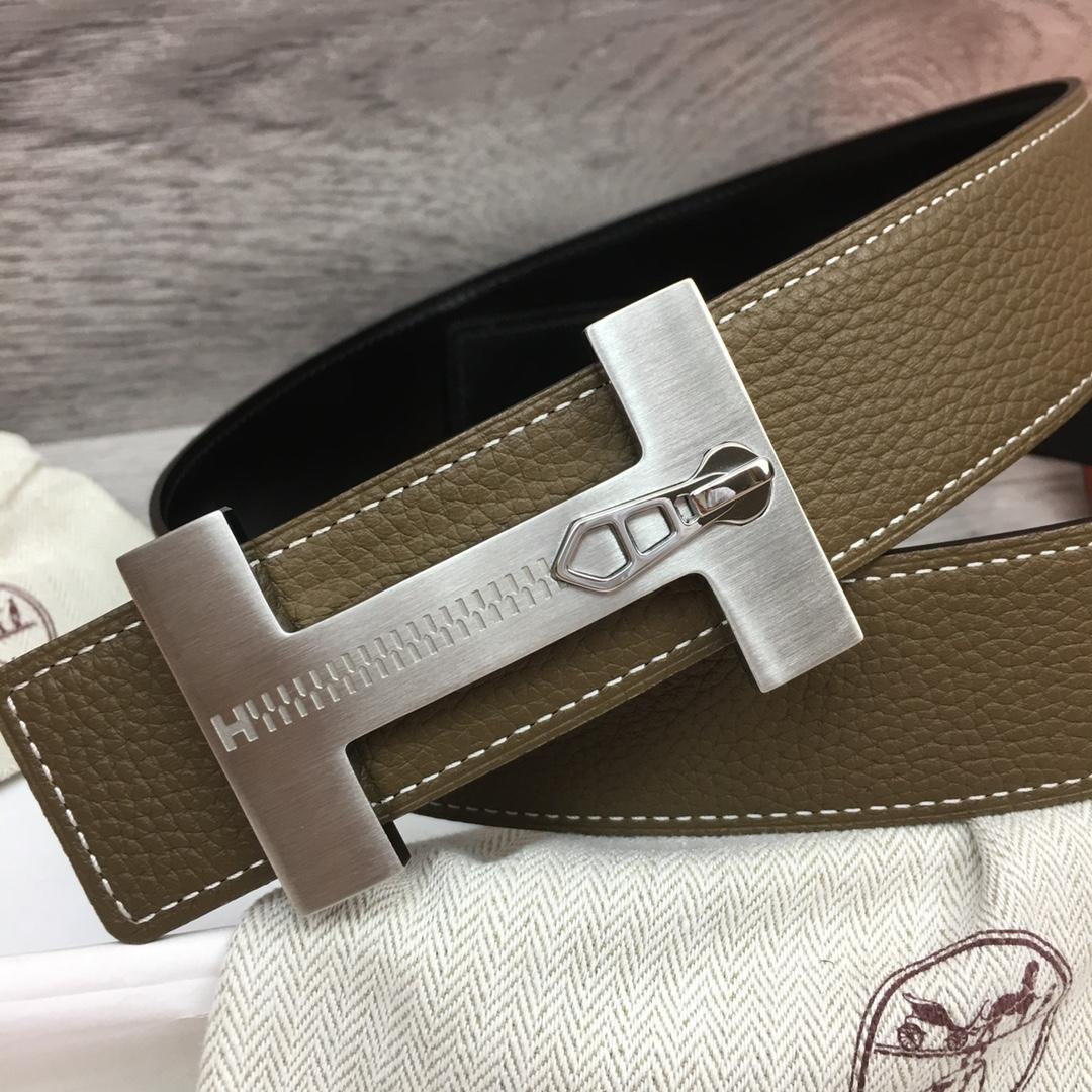 Hermes Leather H Buckle Belt - DesignerGu