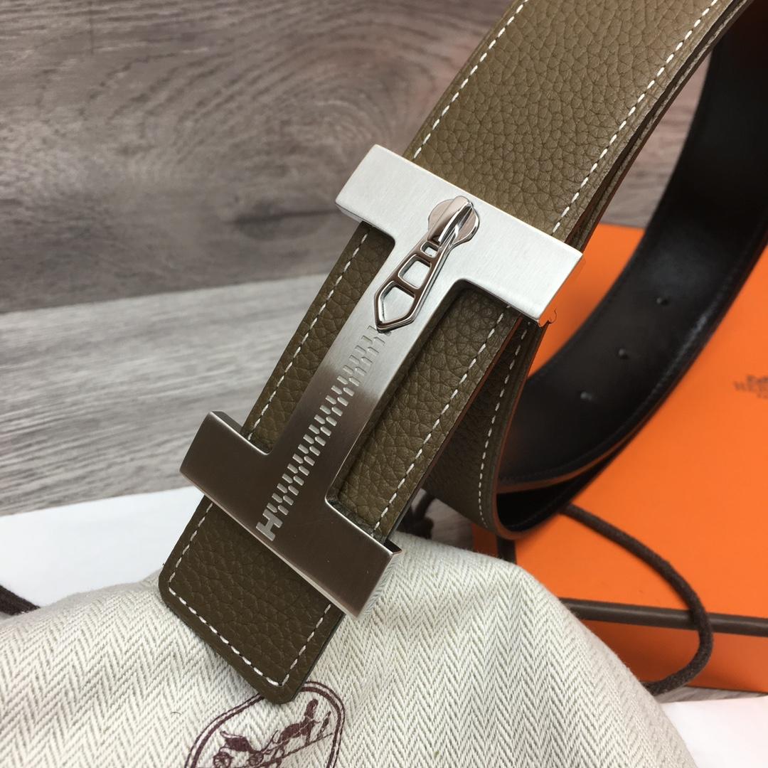 Hermes Leather H Buckle Belt - DesignerGu