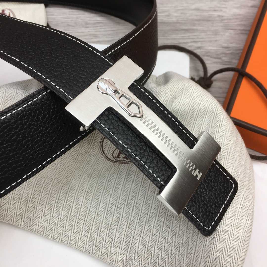 Hermes Leather H Buckle Belt - DesignerGu