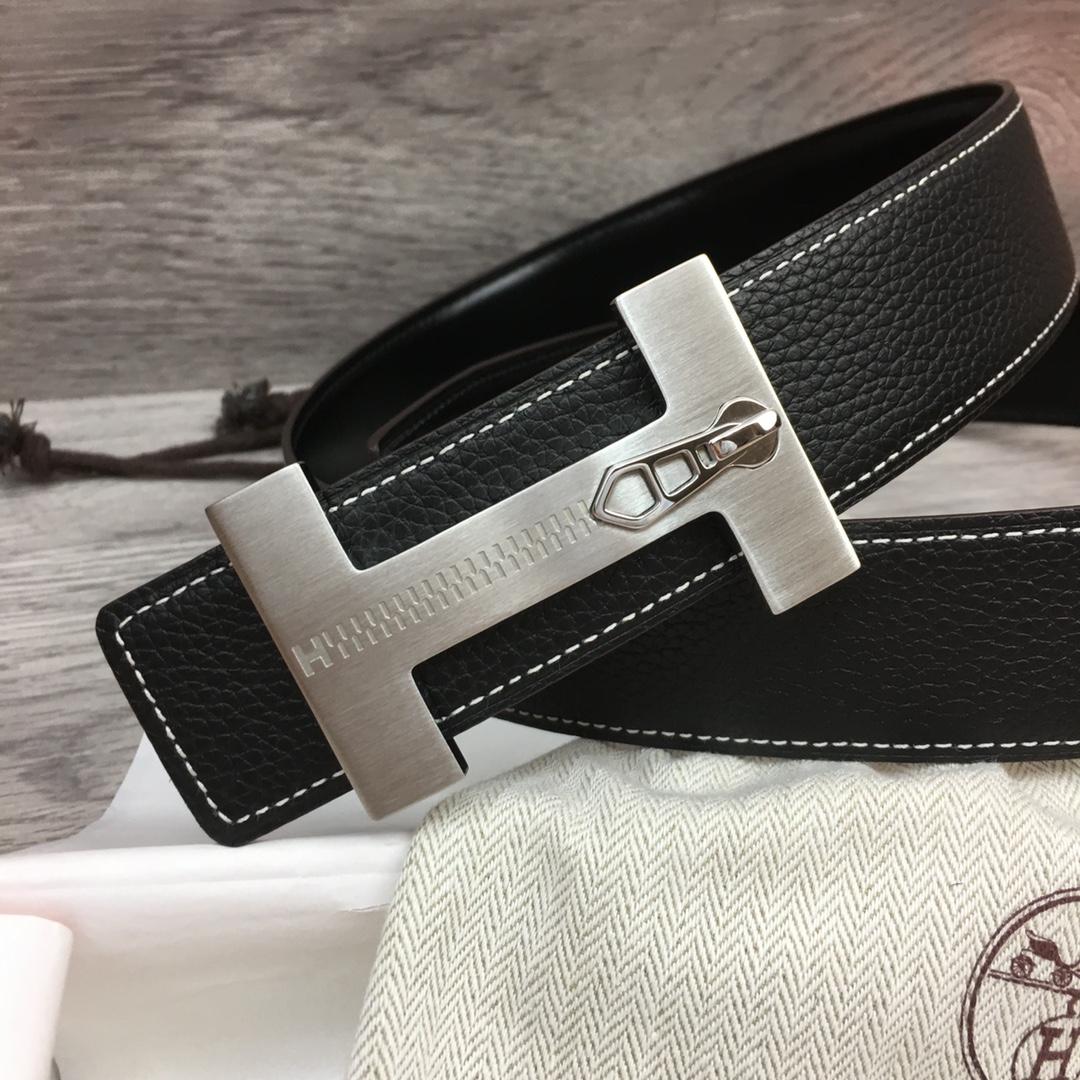 Hermes Leather H Buckle Belt - DesignerGu