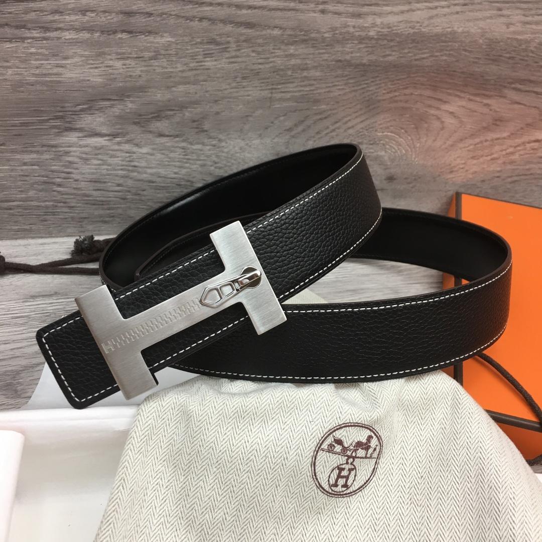 Hermes Leather H Buckle Belt - DesignerGu