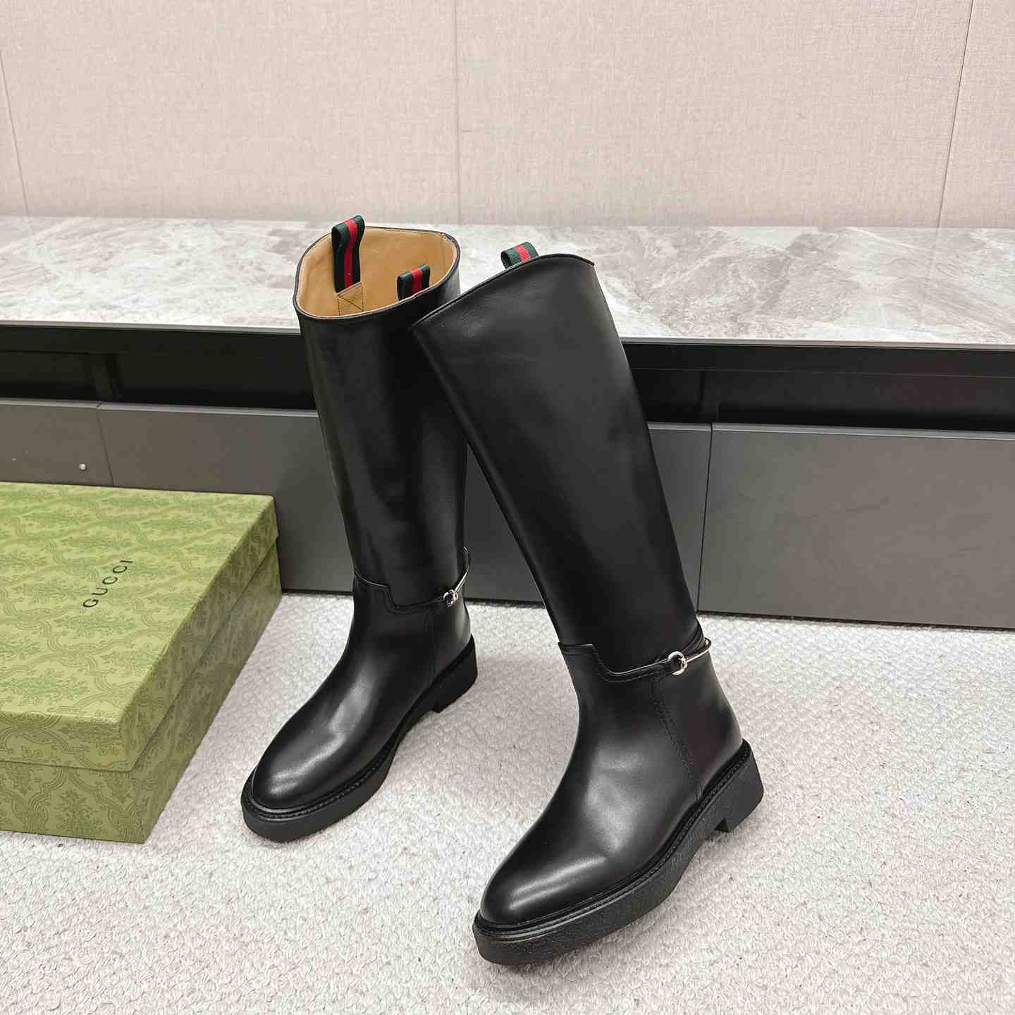 Gucci Women's Slim Horsebit Boot - DesignerGu