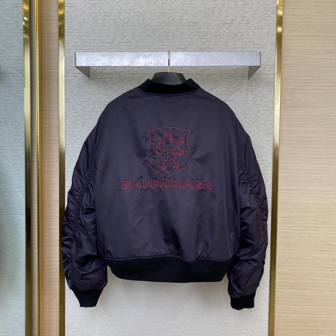 Balenciaga Lion Club Varsity Jacket In Black - DesignerGu