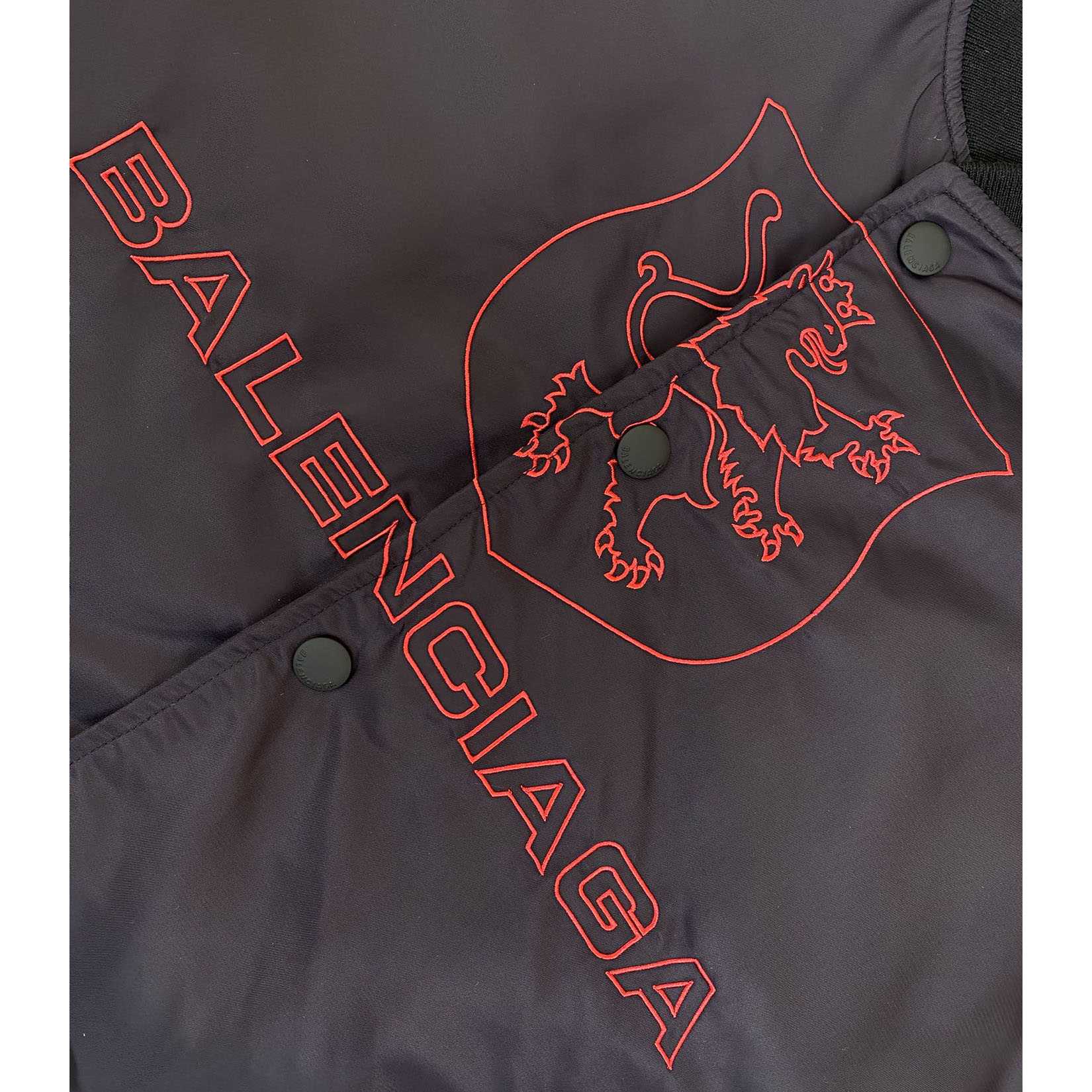 Balenciaga Lion Club Varsity Jacket In Black - DesignerGu