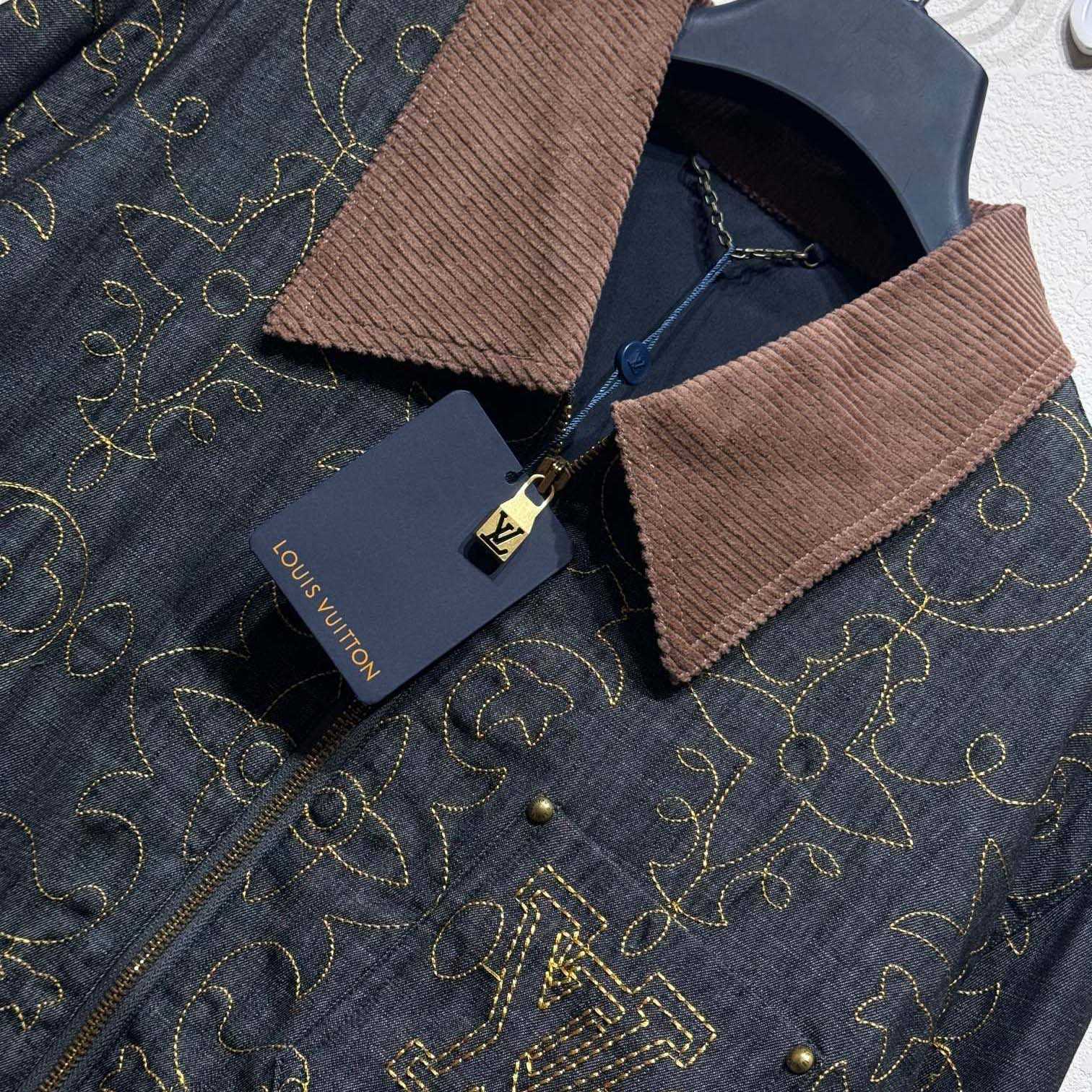 Louis Vuitton Embroidered Denim Workwear Jacket   - DesignerGu