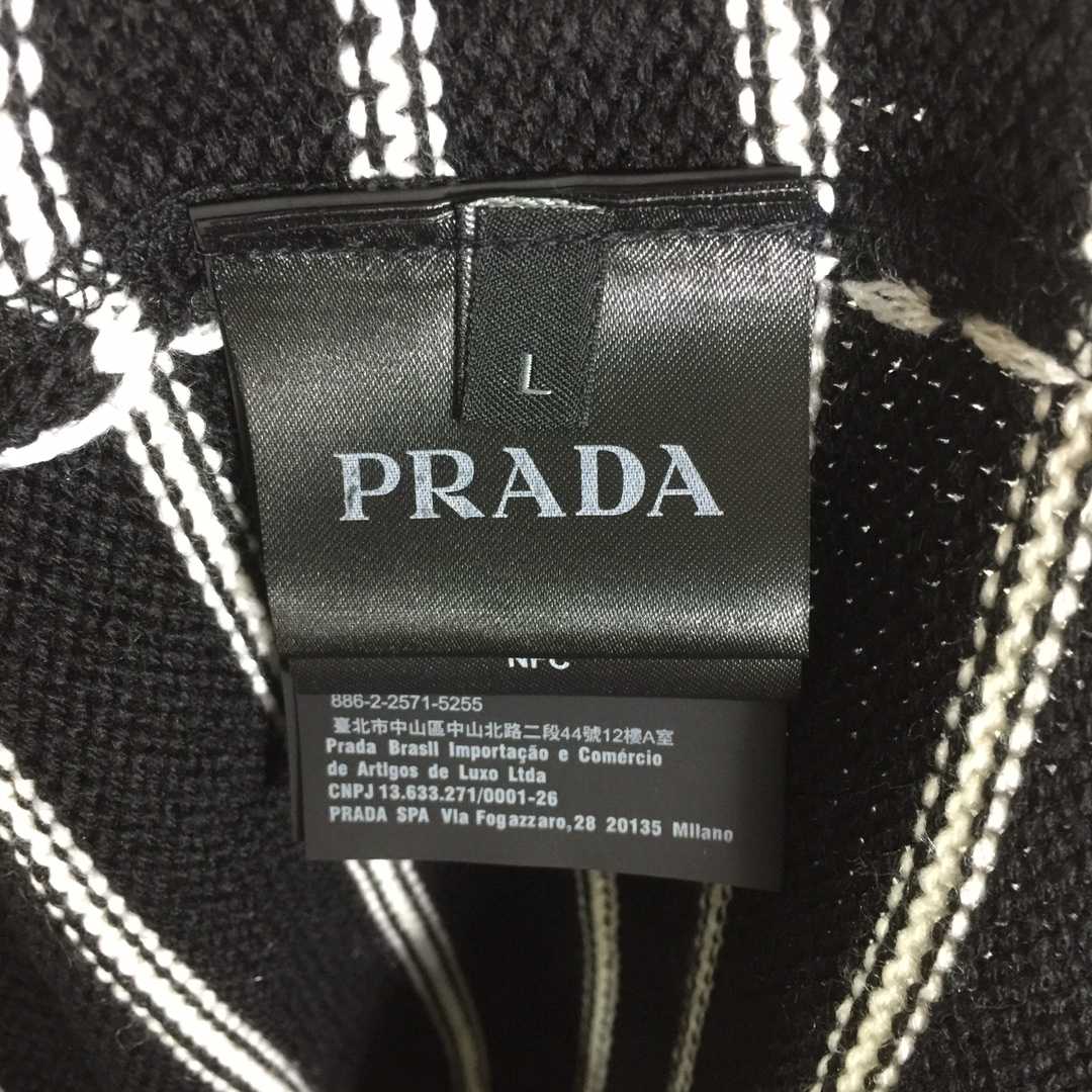 Prada Intarsia-logo Striped Cashmere Jumper - DesignerGu