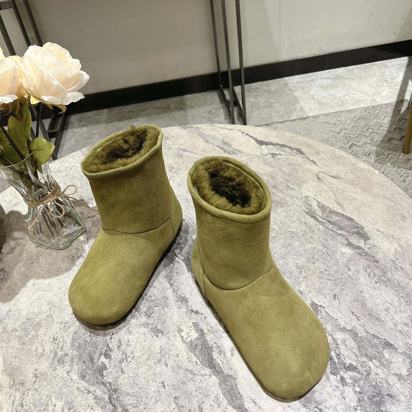 Loewe Lago Boot In Suede And Shearling - DesignerGu