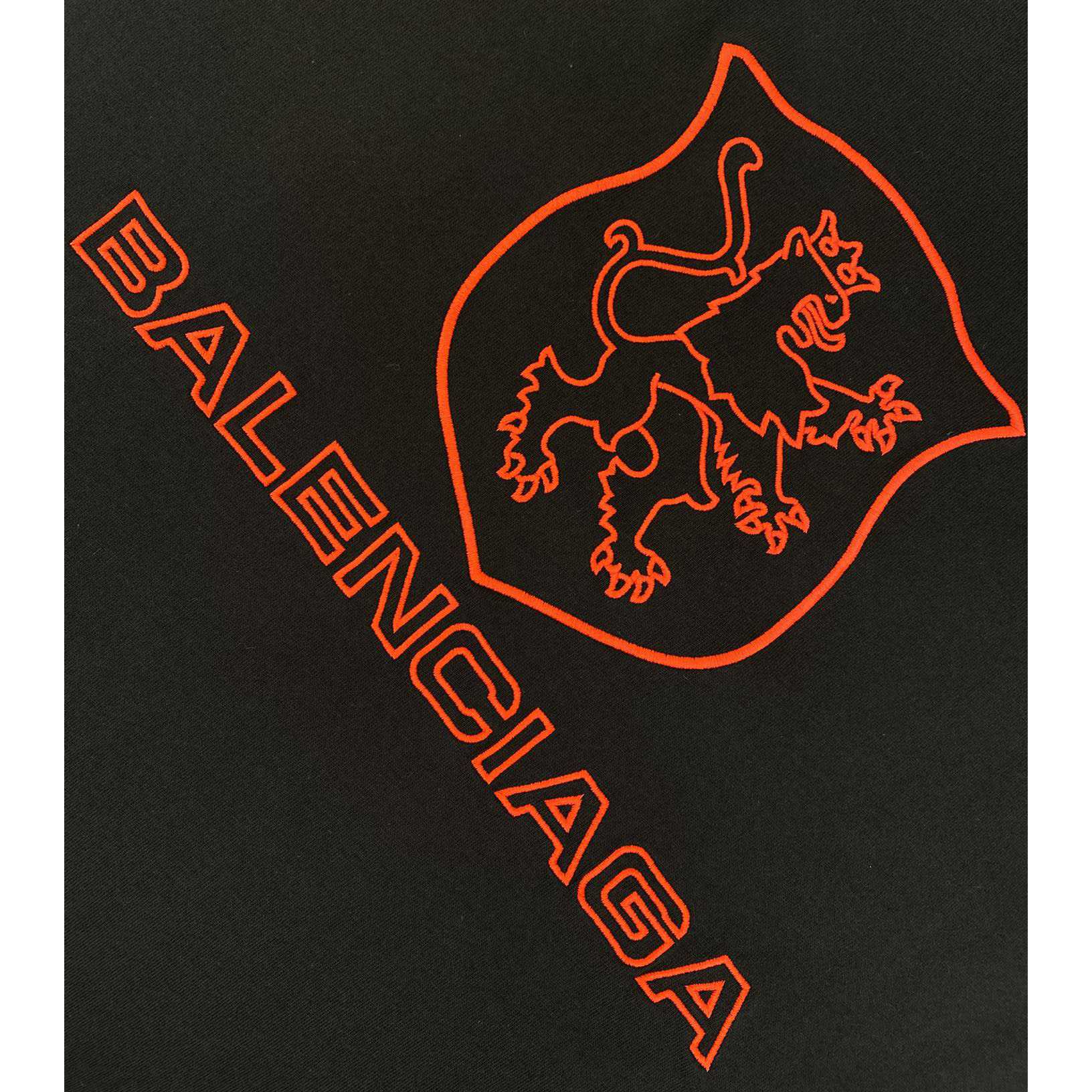 Balenciaga Lion Club T-Shirt Oversized In Washed black And Red - DesignerGu