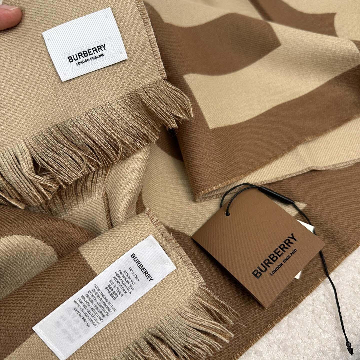 Burberry Logo Wool Jacquard Scarf - DesignerGu