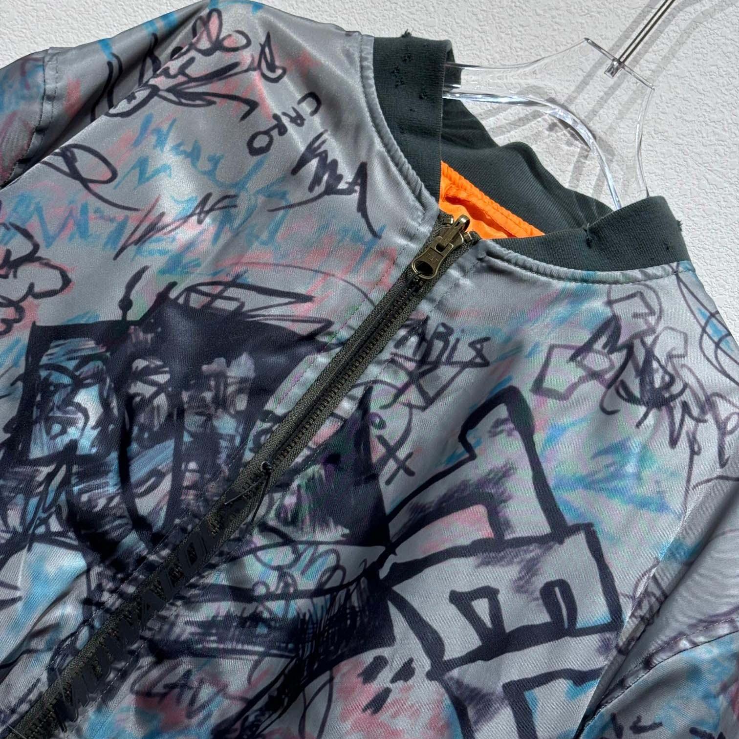 Mowalola Graffiti Bomber Jacket - DesignerGu