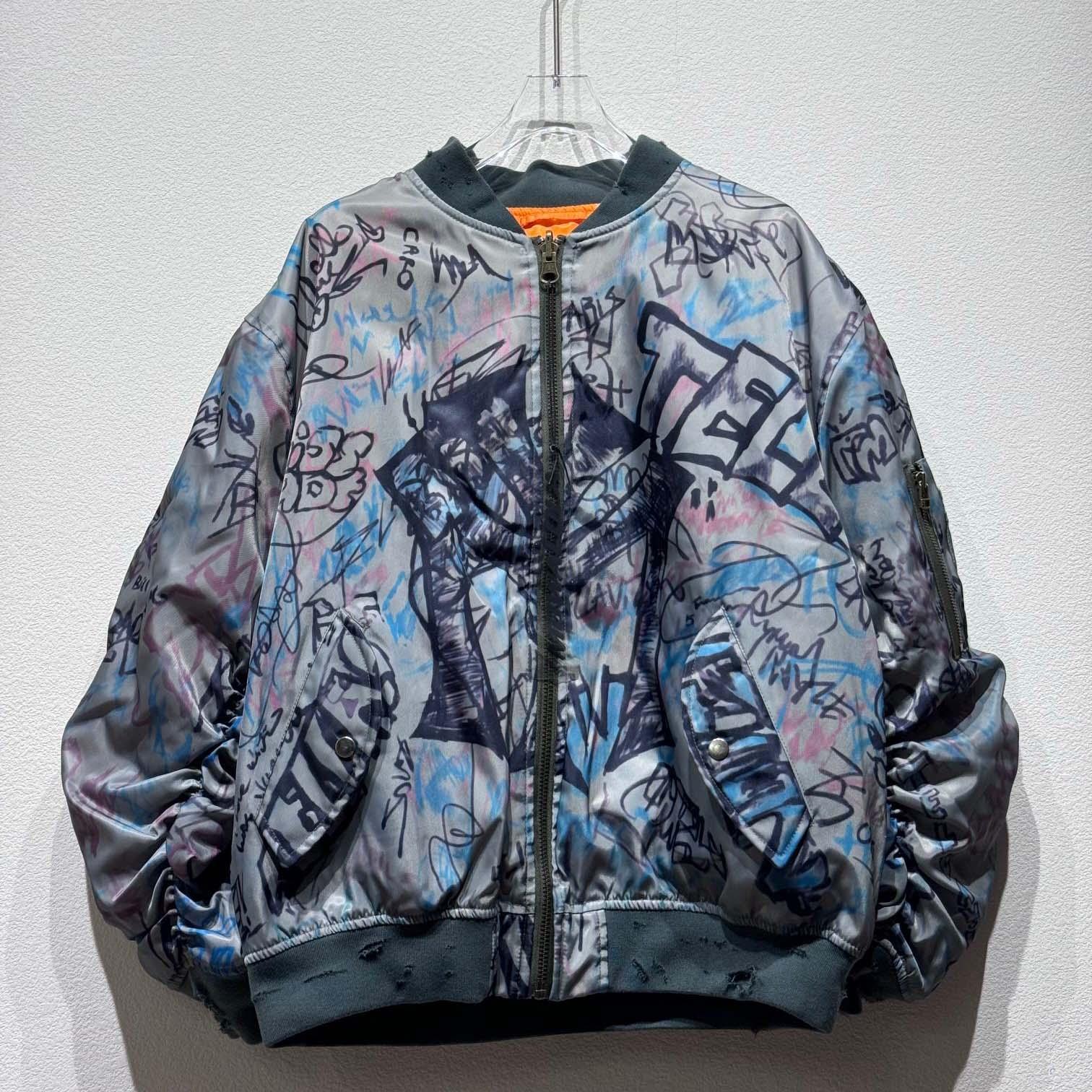 Mowalola Graffiti Bomber Jacket - DesignerGu