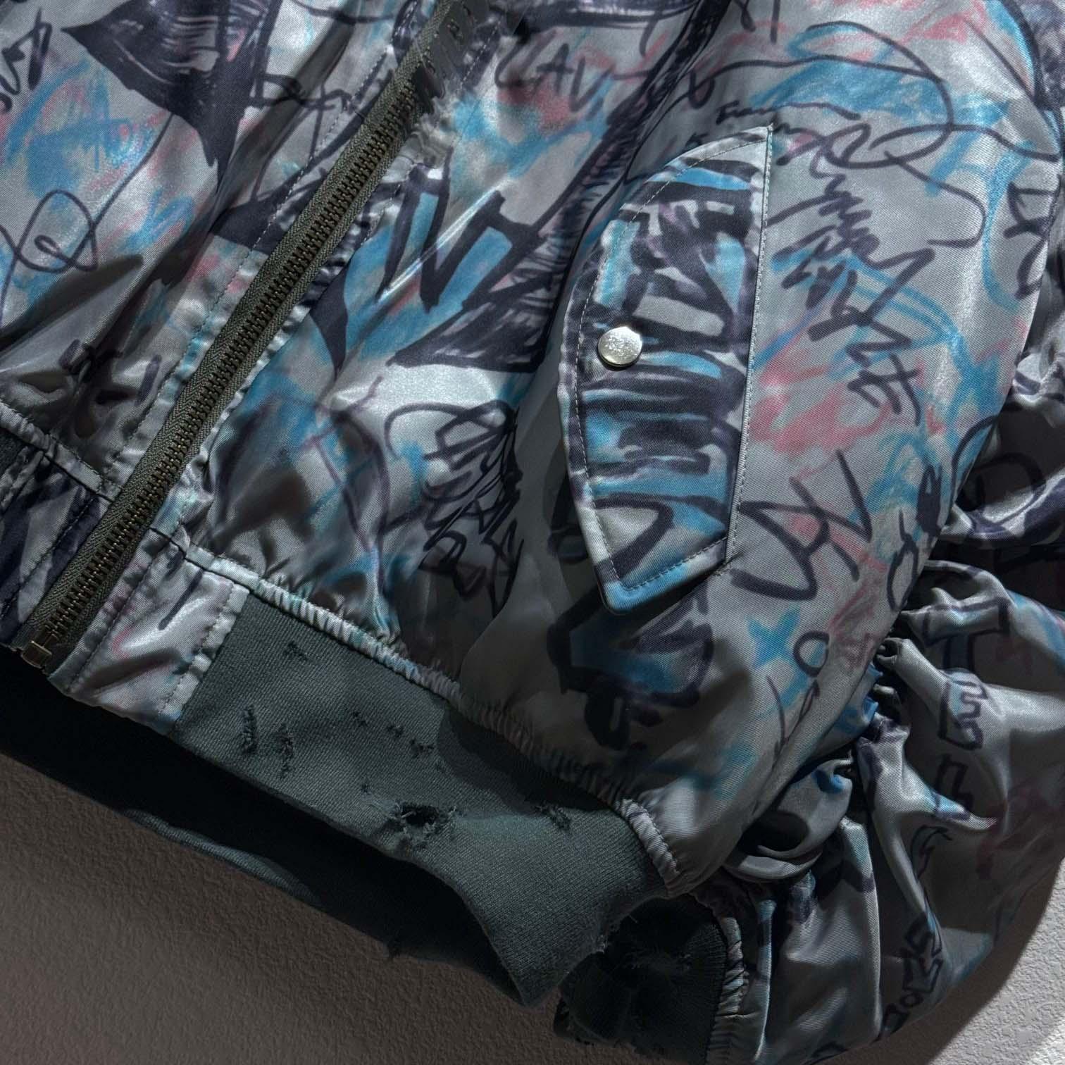 Mowalola Graffiti Bomber Jacket - DesignerGu