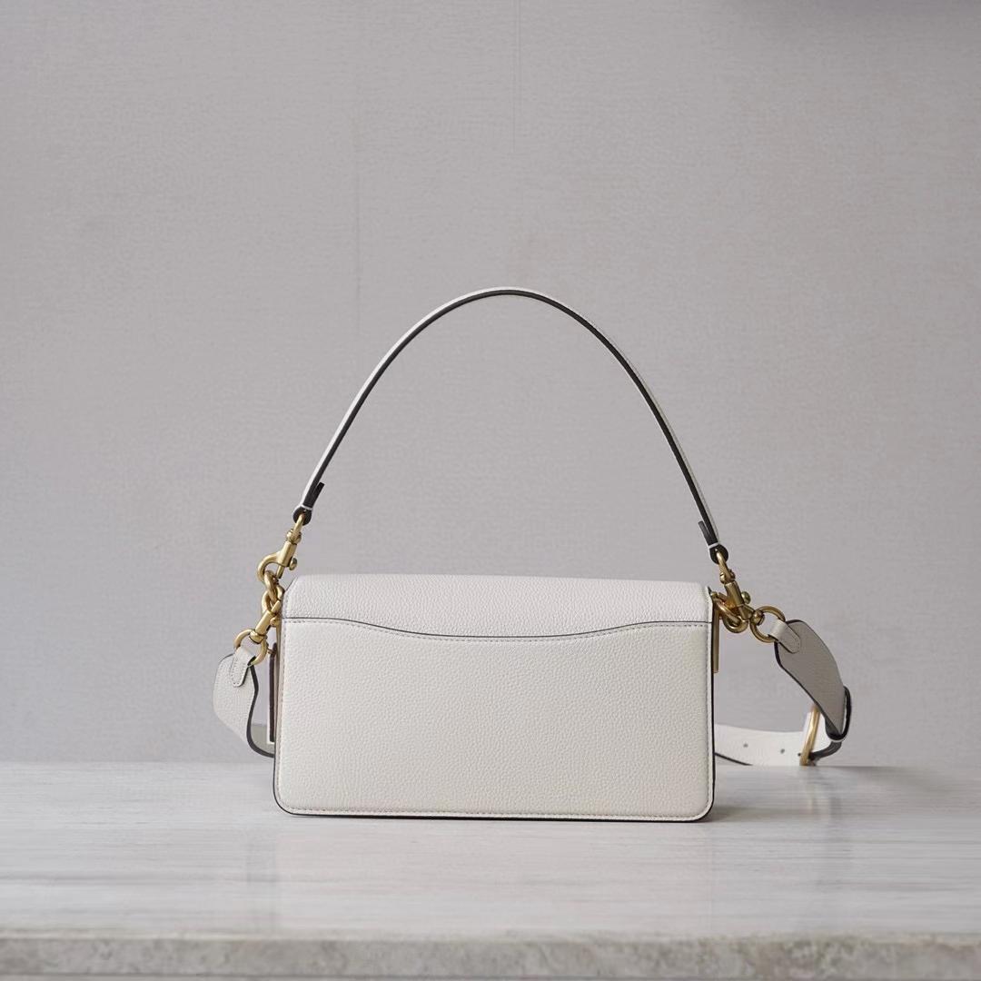 Coach Women's White Pebble Tabby Shoulder Bag （26*15*8cm） - DesignerGu