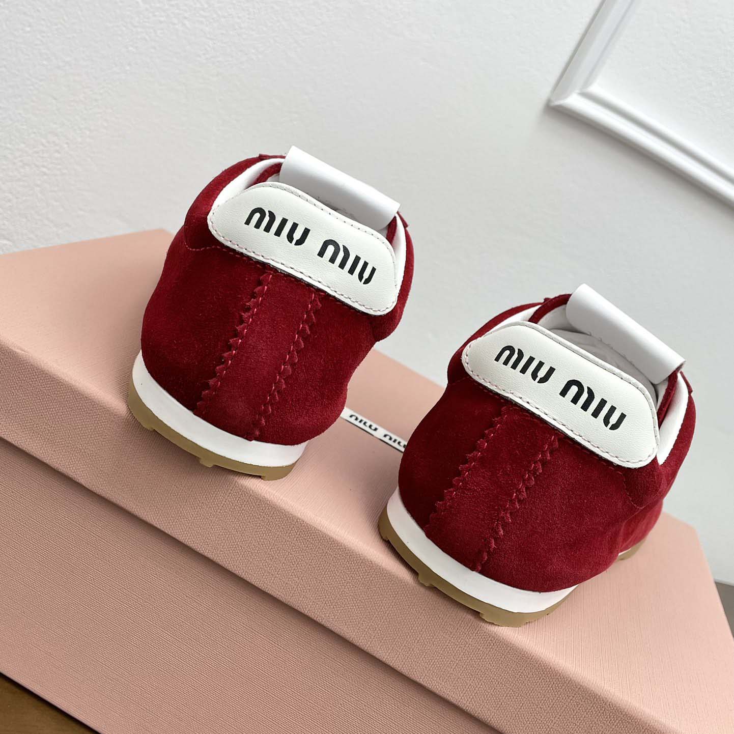 Miu Miu Plume Suede Sneakers - DesignerGu