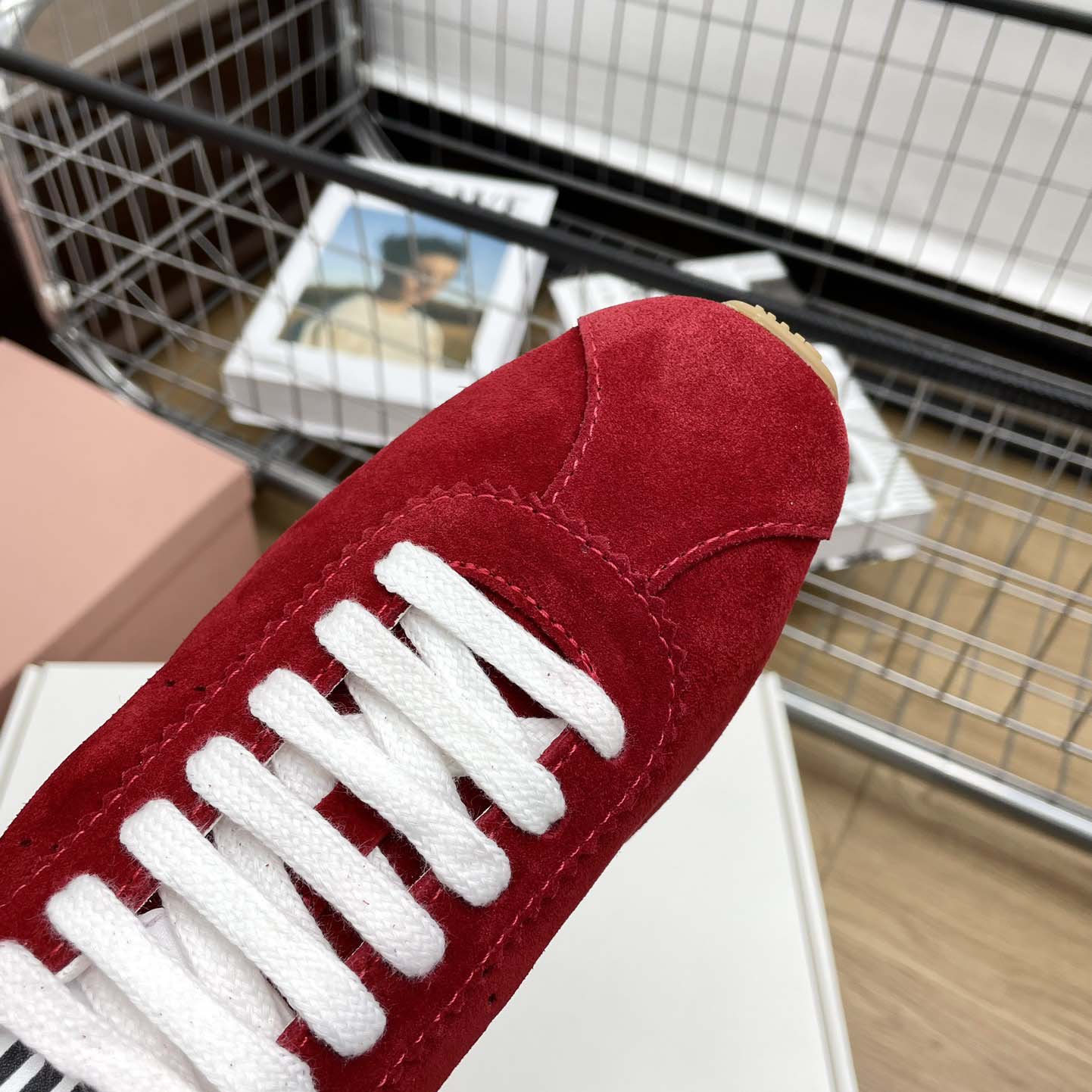 Miu Miu Plume Suede Sneakers - DesignerGu