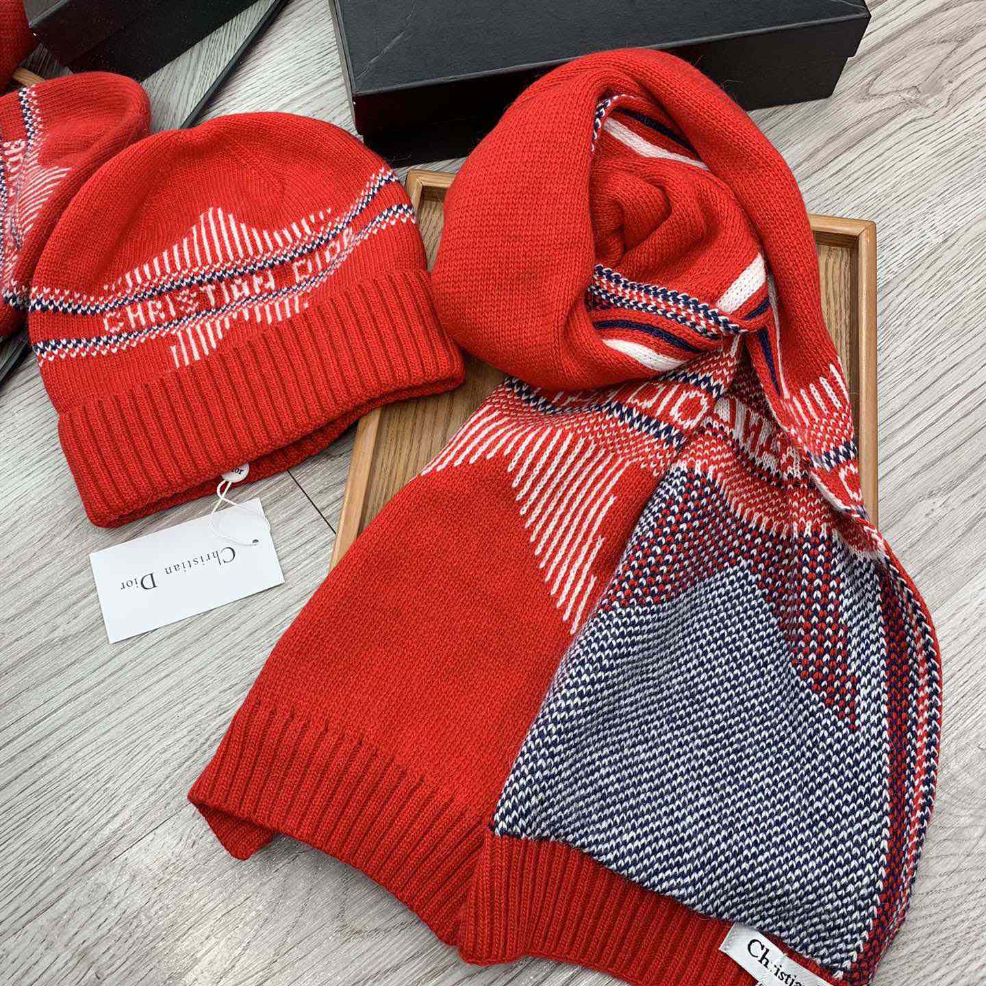 Dior Beanie And Scarf - DesignerGu