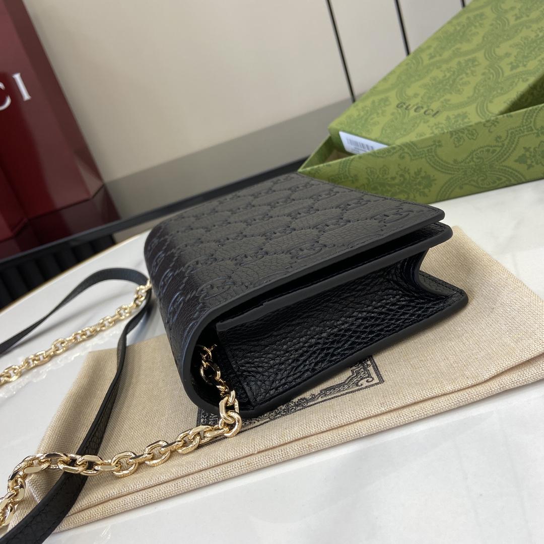 Gucci GG Emblem Super Mini Shoulder Bag - DesignerGu