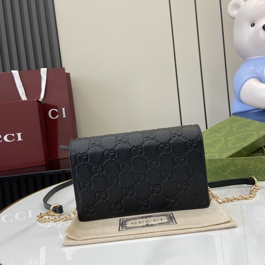 Gucci GG Emblem Super Mini Shoulder Bag - DesignerGu