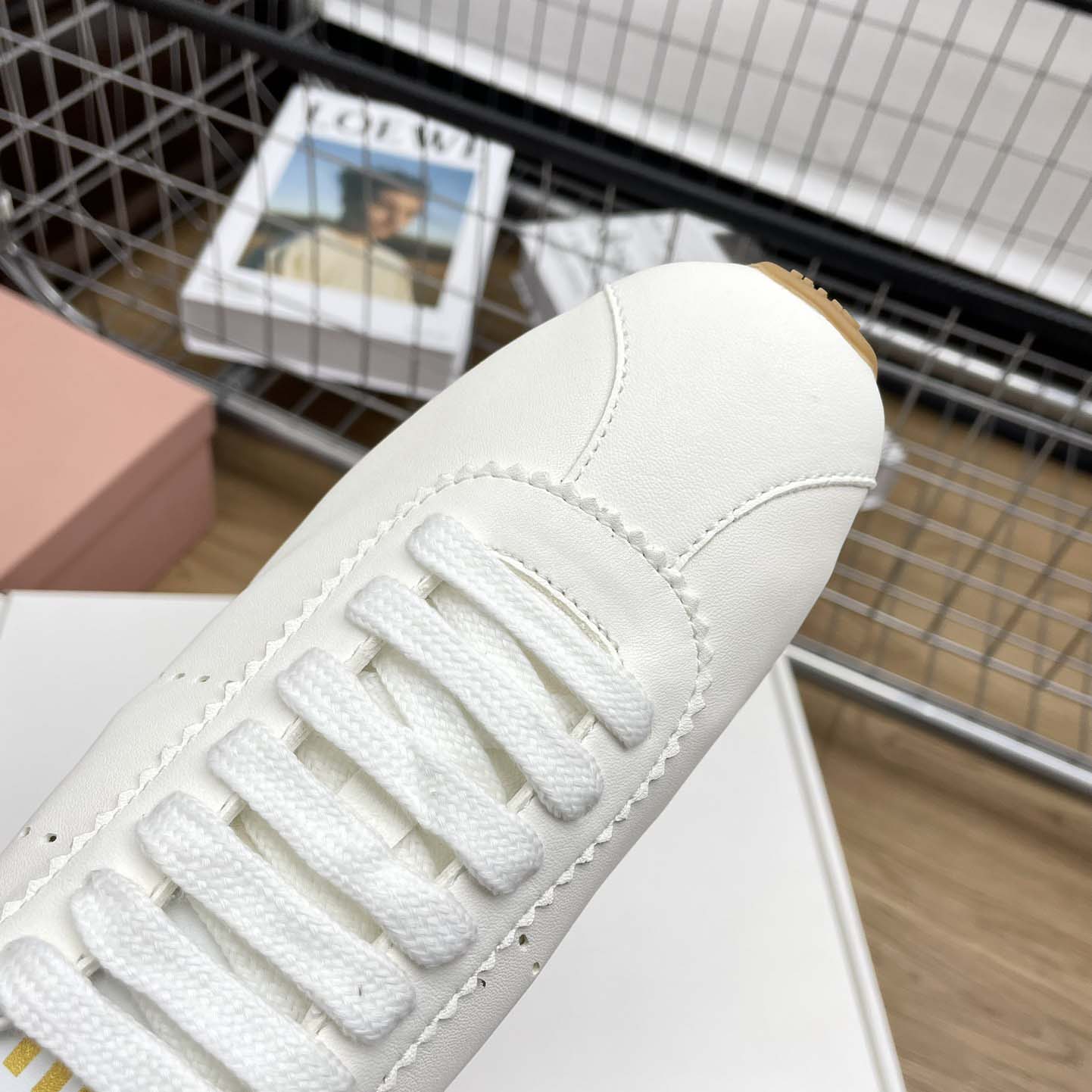 Miu Miu Plume Nappa Leather Sneakers - DesignerGu