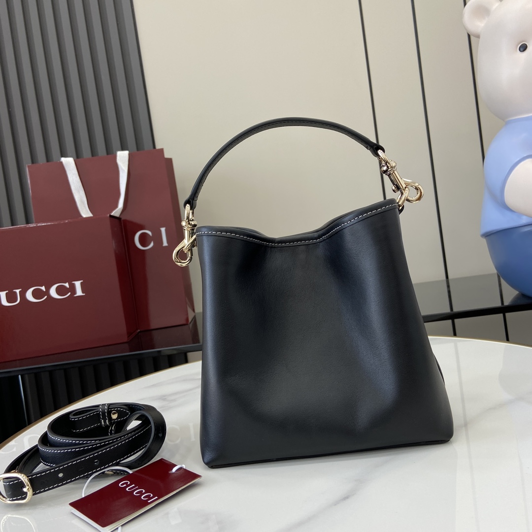 Gucci GG Emblem Mini Bucket Bag  - DesignerGu