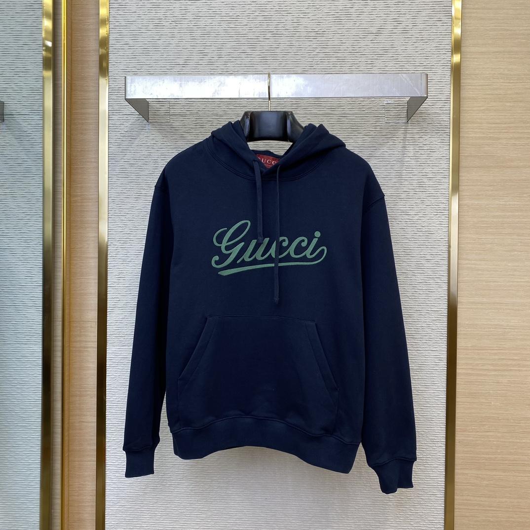 Gucci Embroidered Cotton Jersey Hooded Sweatshirt  - DesignerGu