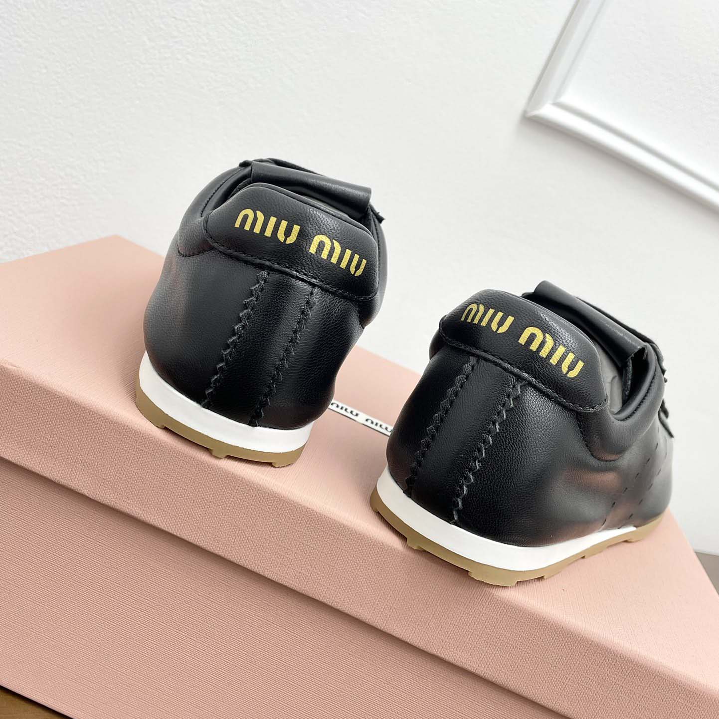 Miu Miu Plume Nappa Leather Sneakers - DesignerGu