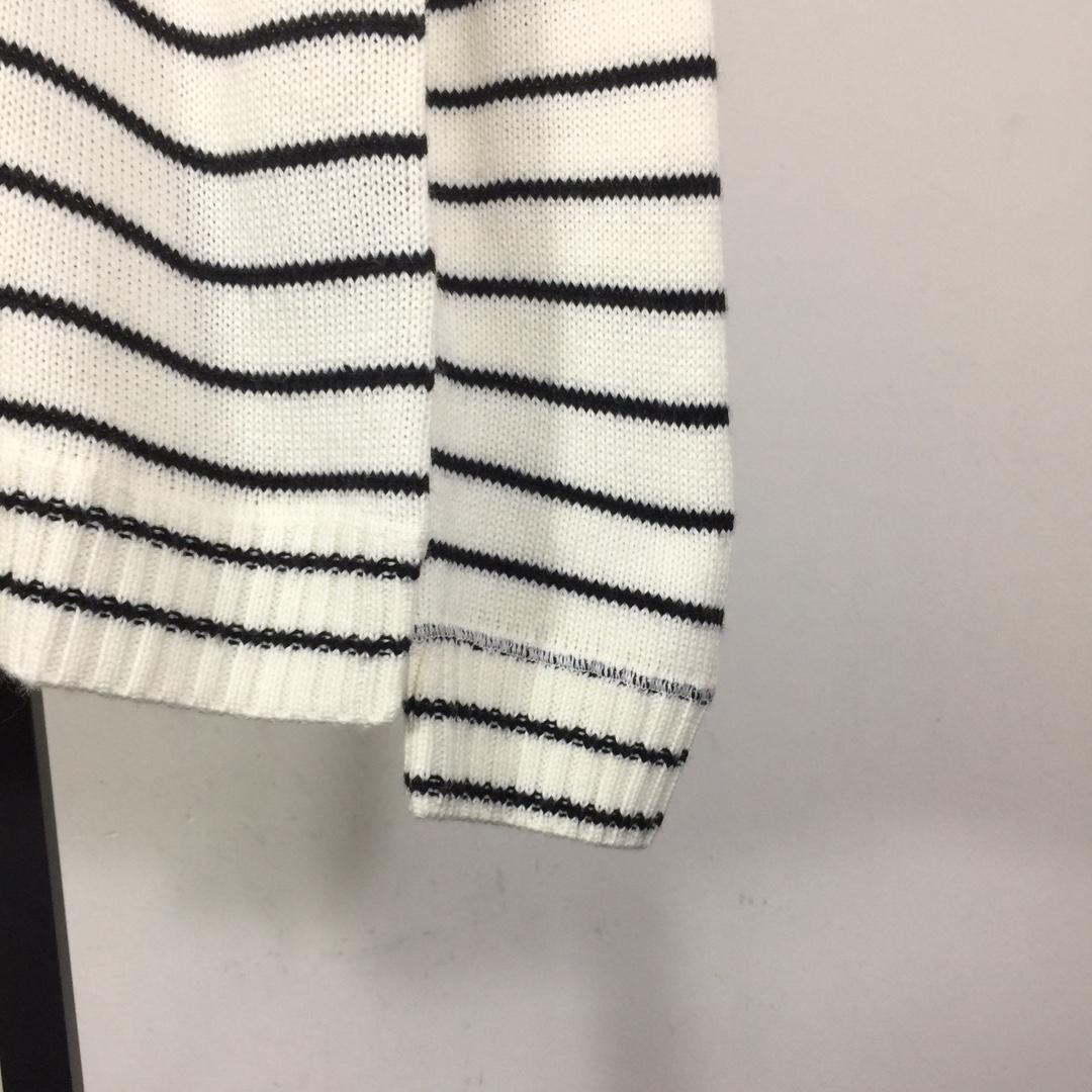 Prada Intarsia-logo Striped Cashmere Jumper - DesignerGu