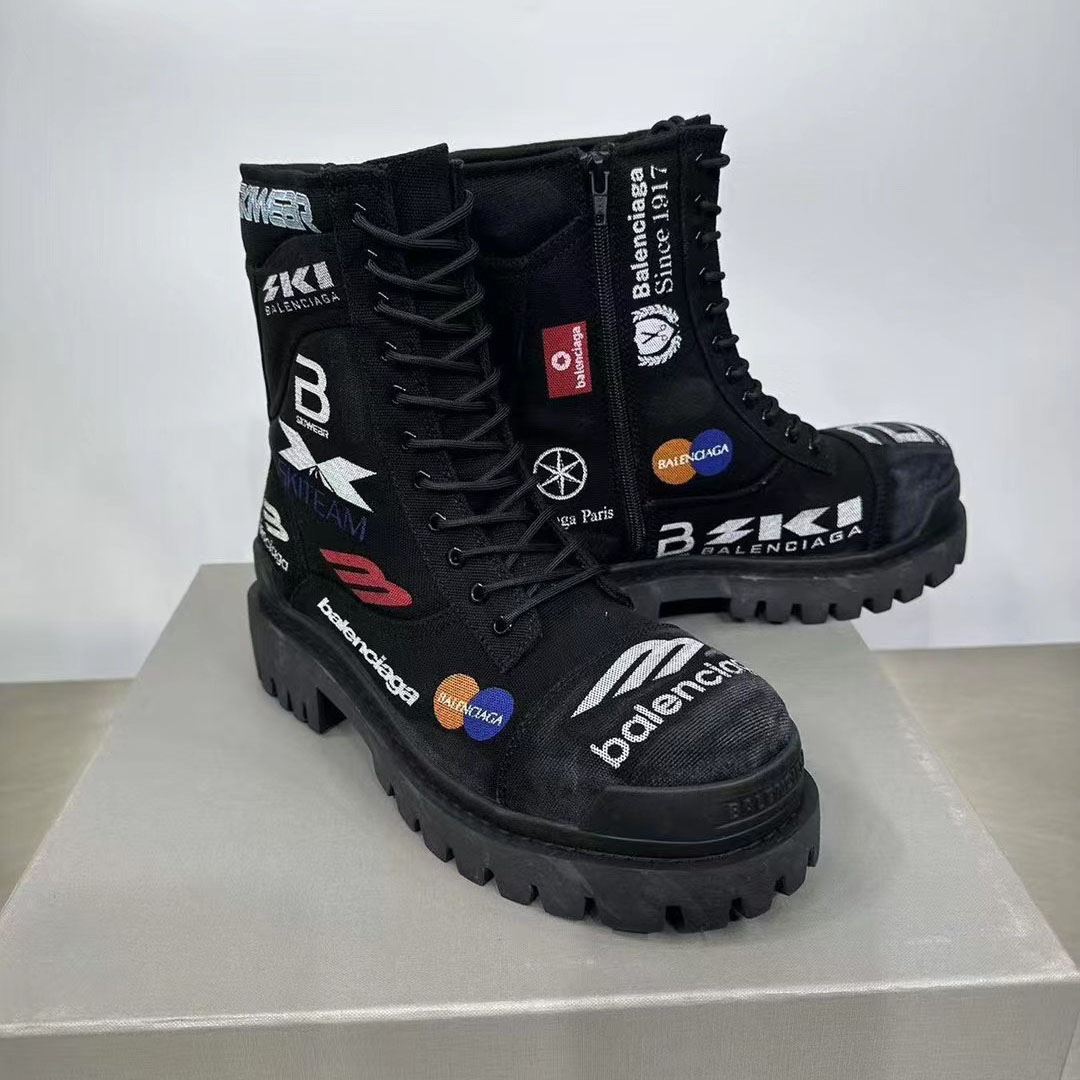 Balenciaga Combat Strike 20mm Boot In Black - DesignerGu