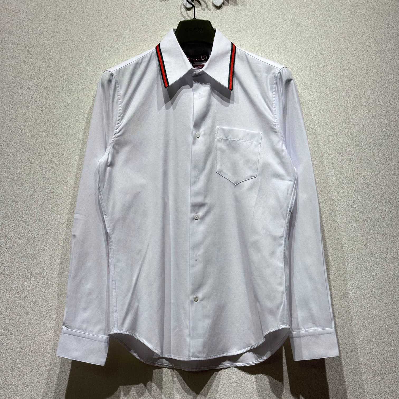 Gucci Oxford Cotton Shirt With Web - DesignerGu